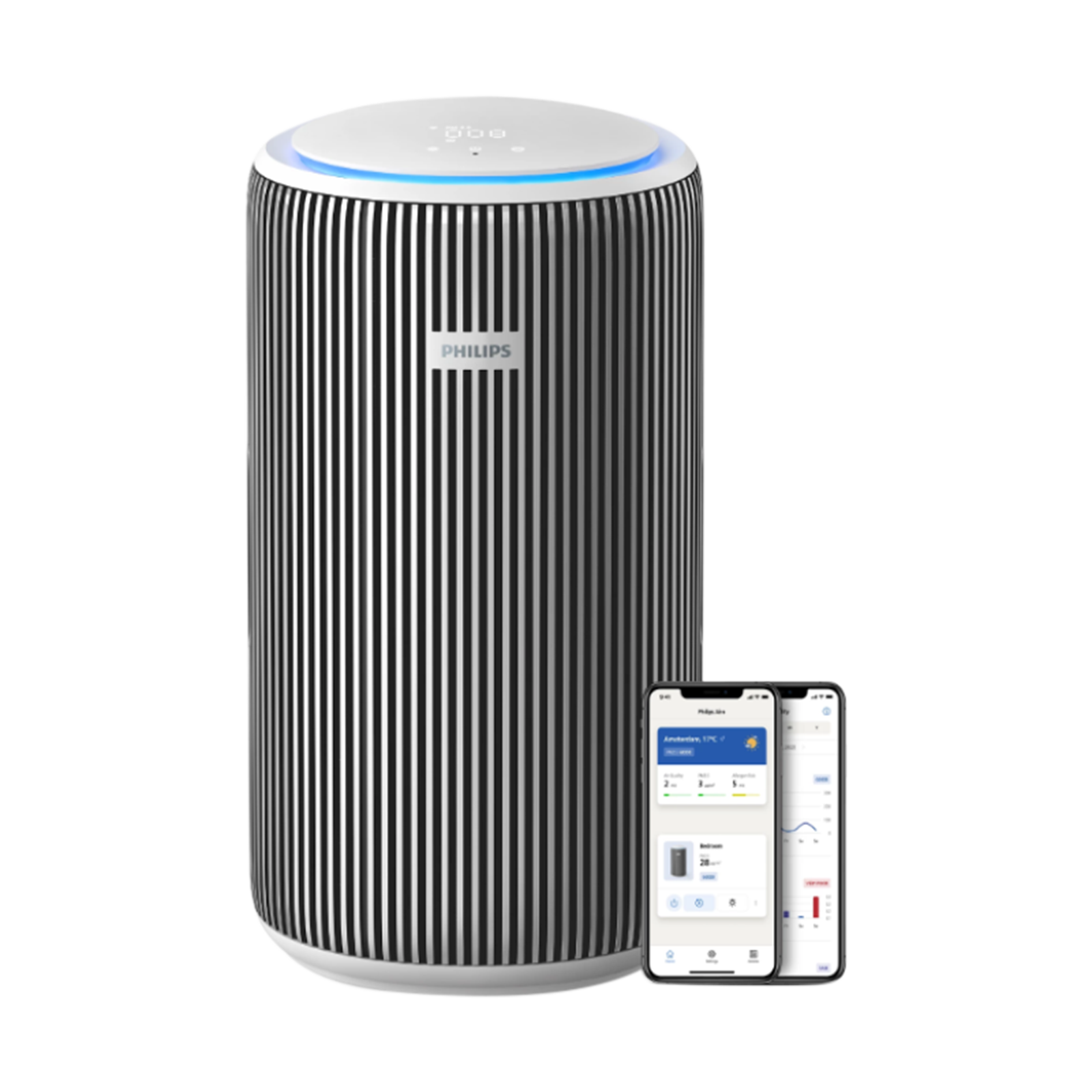 Philips PureProtect 3200 Series Smart Air Purifier with Ambient Night Light (Powerful Filtration, Silver & Arctic White)
