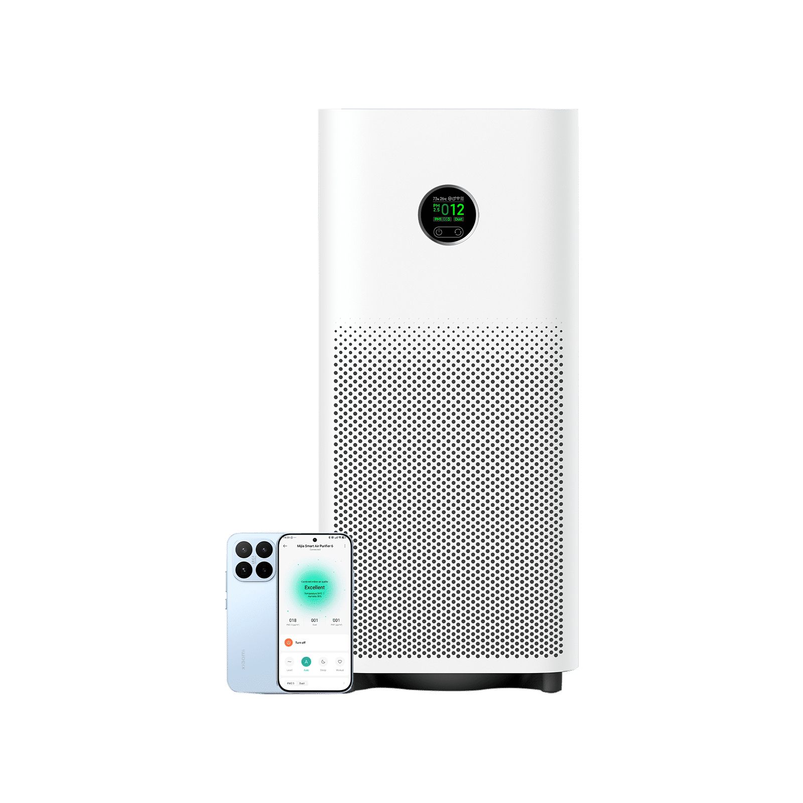 Mijia by xiaomi 6 series smart air purifier with xiaomi home app control (pentaclean 5-layer filtration, white)