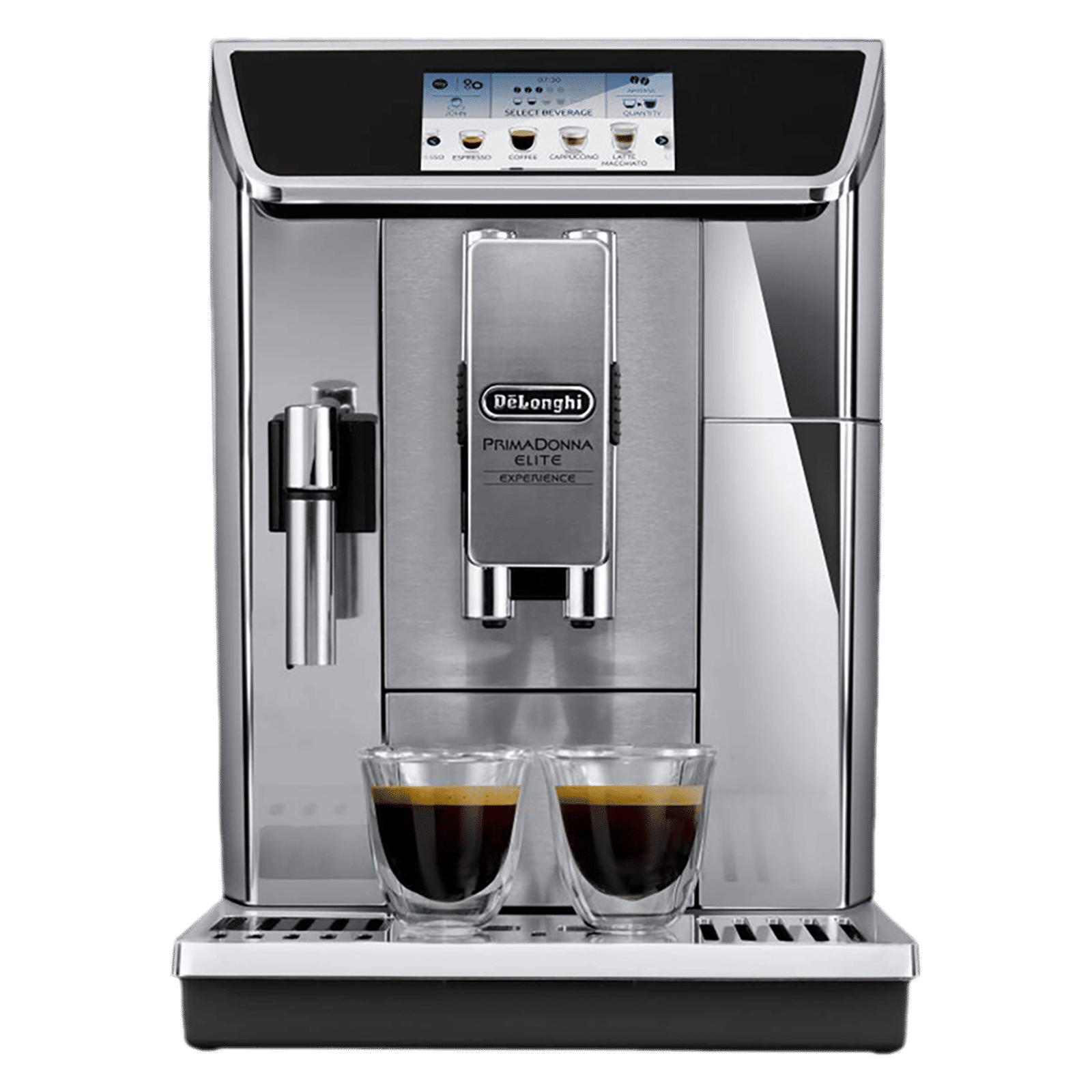 De'Longhi PrimaDonna Elite Experience 1450 Watt 2 Cups Automatic Cappuccino & Espresso Coffee Maker with Optimal Temperature Control (Metal Silver)