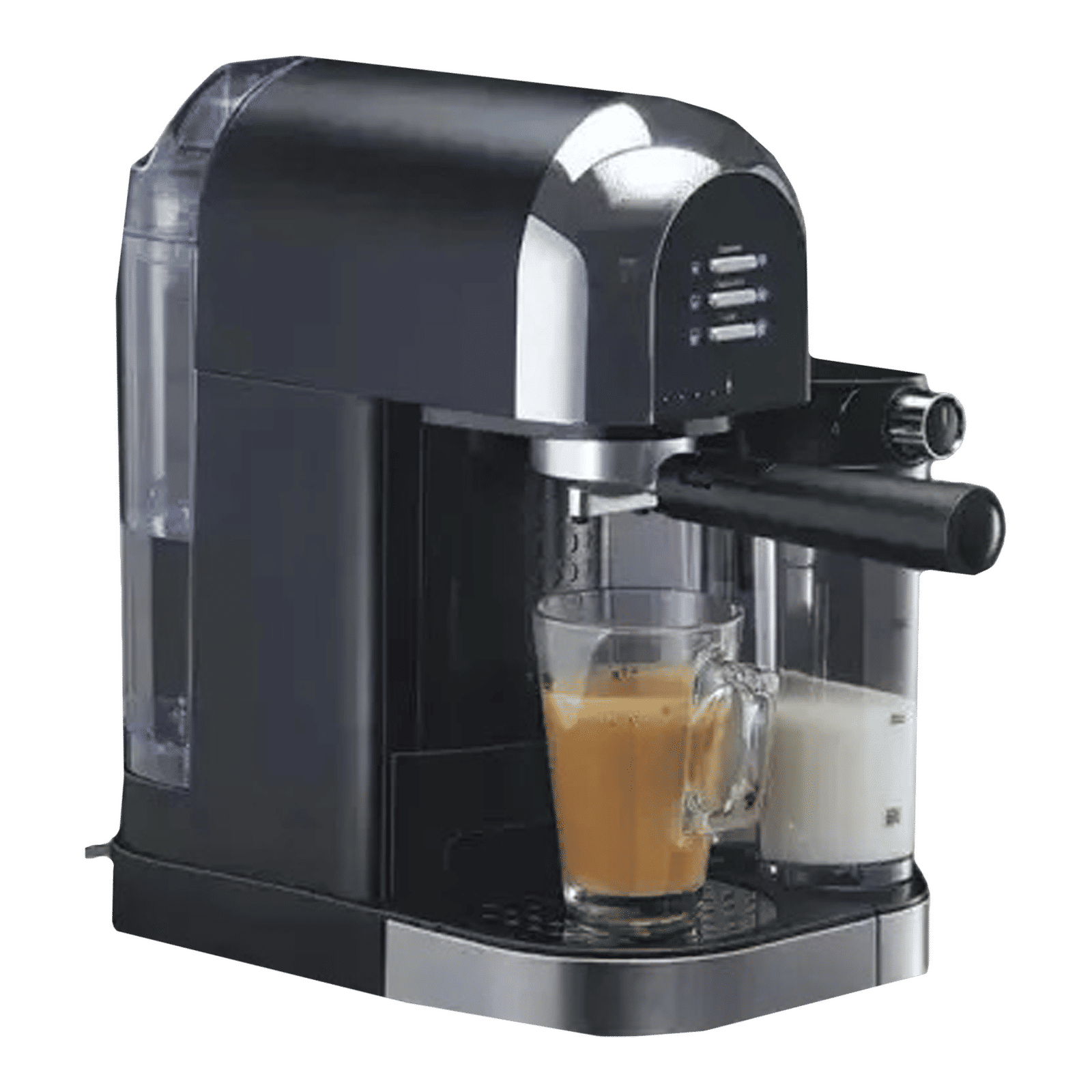 morphy richards AutoPresso 1350 Watt 6 Cups Automatic Espresso, Cappuccino & Latte Coffee Maker with Rust Resistant (Black)