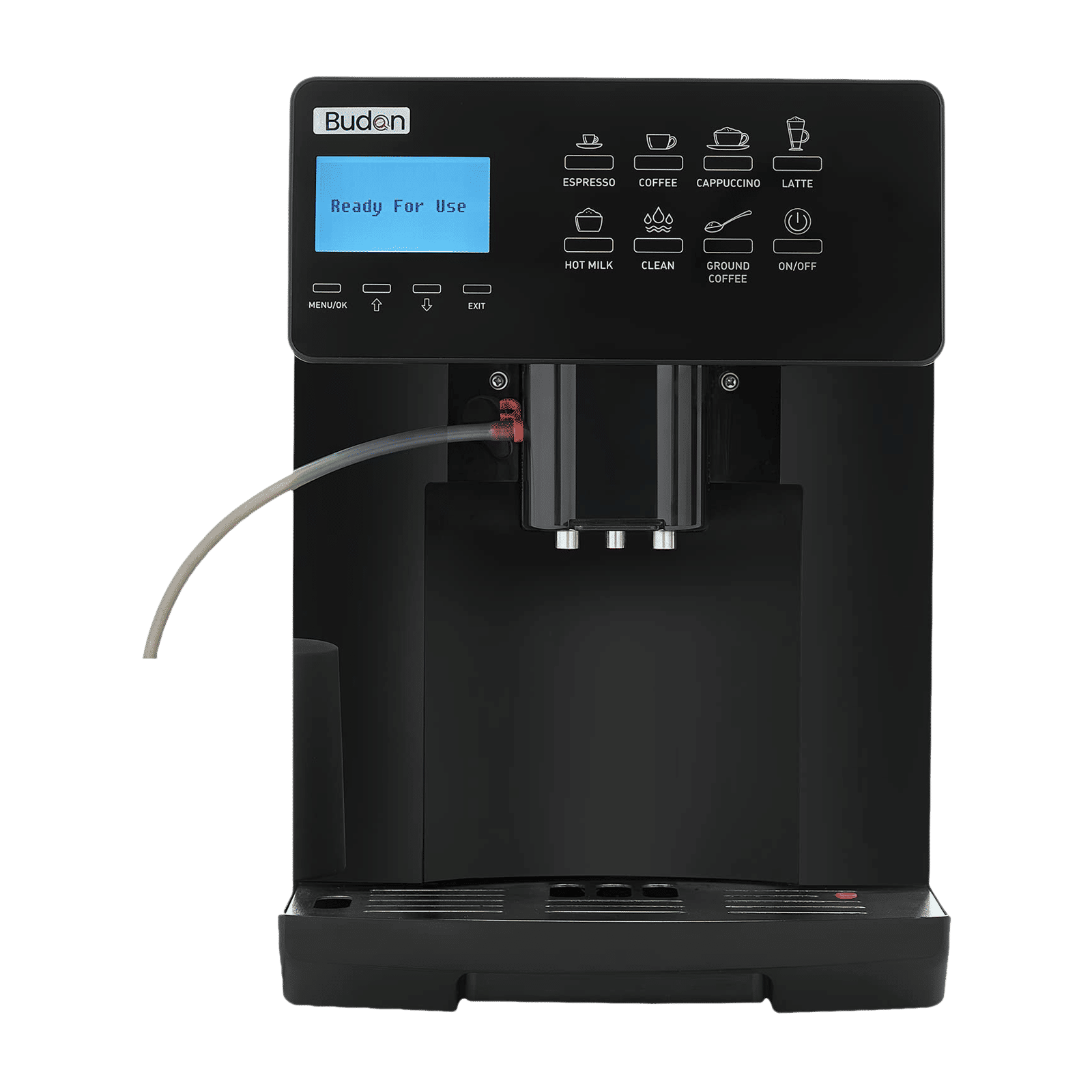 Budan BUDCM101 17 Cups Automatic Espresso, Americano, Cappuccino, Latte, Affogato, Cortado, Iced Americano & Hot Milk Coffee Maker with High Pressure Pump (Black)