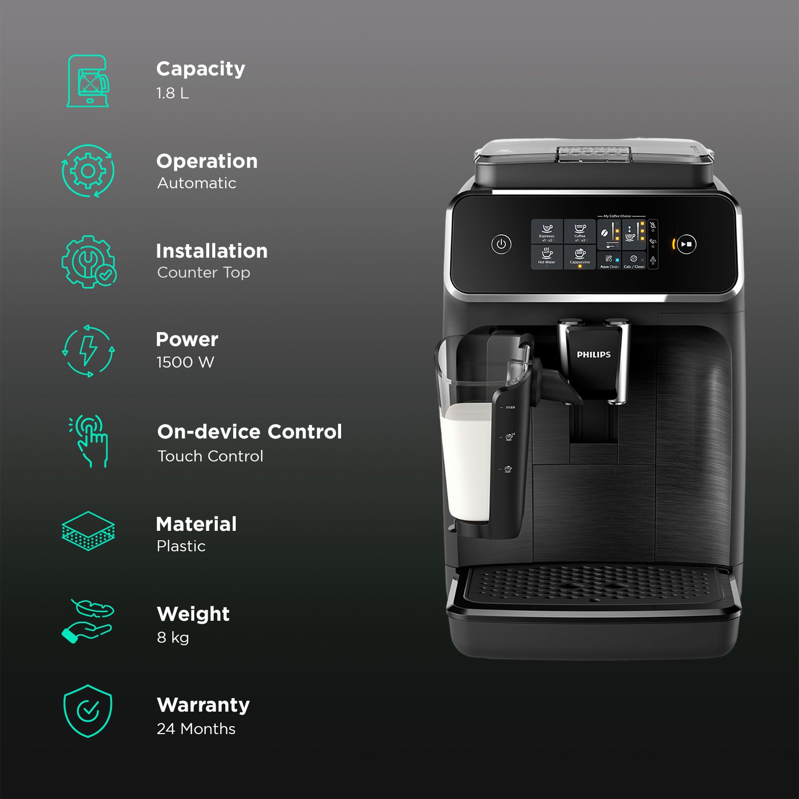 Buy PHILIPS 2200 Series 1500 Watt Automatic Espresso, Hot Water
