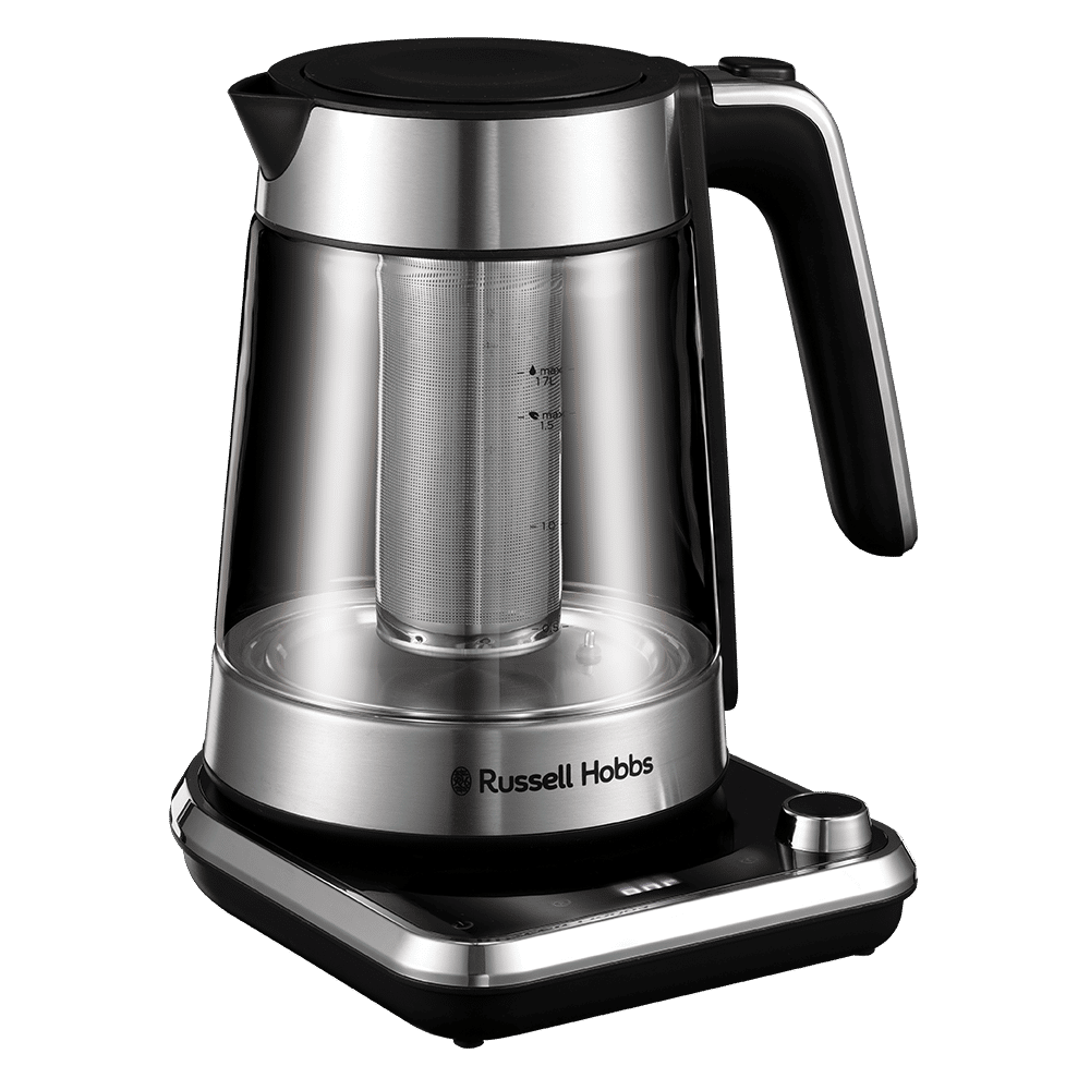 Russell Hobbs Atentive 3000 Watt 1.7 Litre Electric Kettle with Touch Screen Control (Silver & Black)