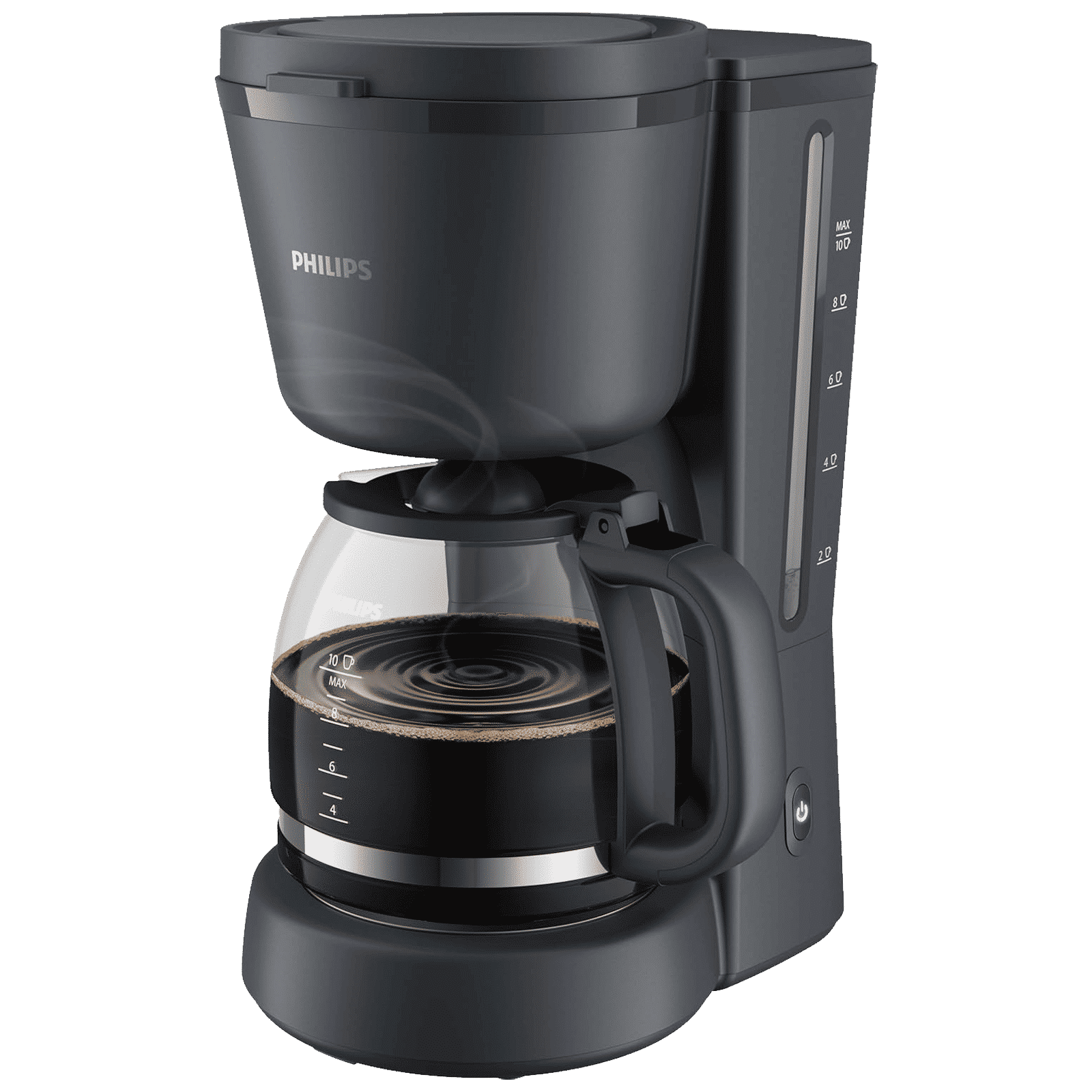 PHILIPS HD7430/90 1000 Watt 10 Cups Automatic Drip Coffee Maker with Auto Shut-Off (Charcoal Grey)