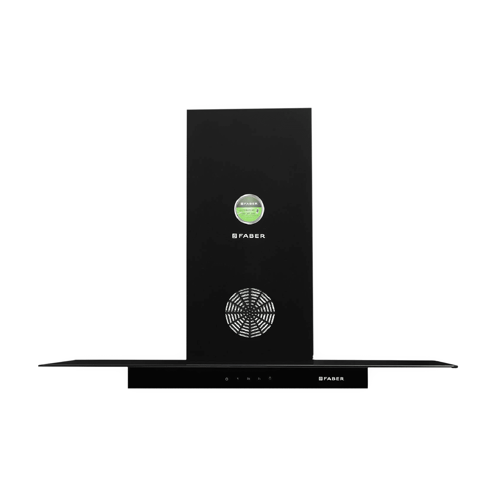 FABER SUPER 3D PLUS T2S2 BK TC LTW 90cm 1150m3/hr Ductless Wall Mounted Chimney with Touch Control Panel (Black)