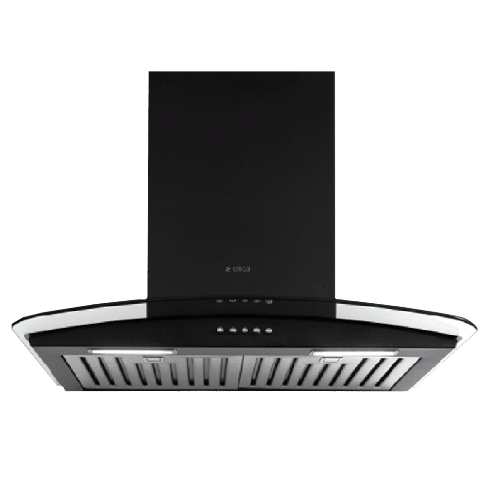 elica GLACE TF ETB PLUS LTW 60 NERO PB LED 60cm 1220m3/hr Ducted Wall Mounted Chimney with Push Button Control (Black)