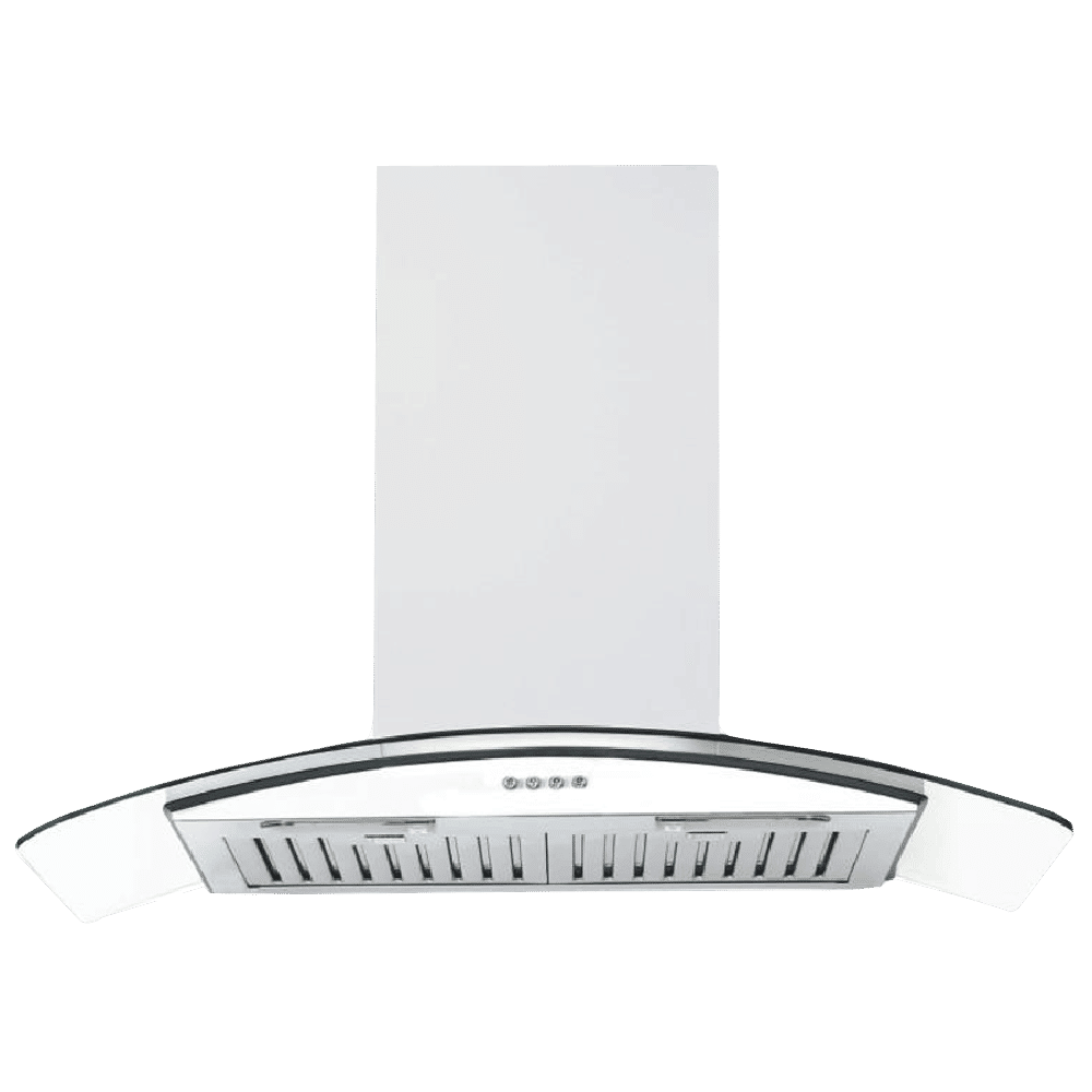 elica GLACE ETB PLUS 903 PB LED 90cm 1220m3/hr Ducted Wall Mounted Chimney with Push Button Control (Silver)