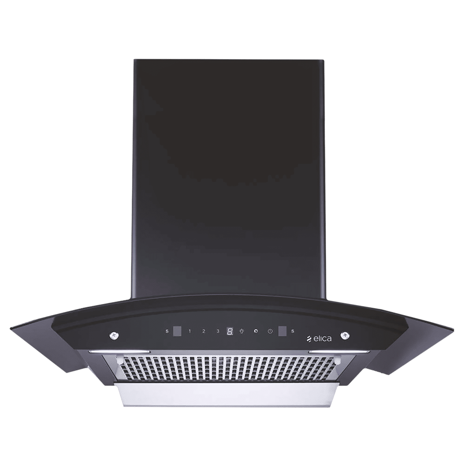 elica WDFL 606 HAC LTW MS NERO 60cm 1200m3/hr Ducted Auto Clean Wall Mounted Chimney with Touch Control Panel (Black)