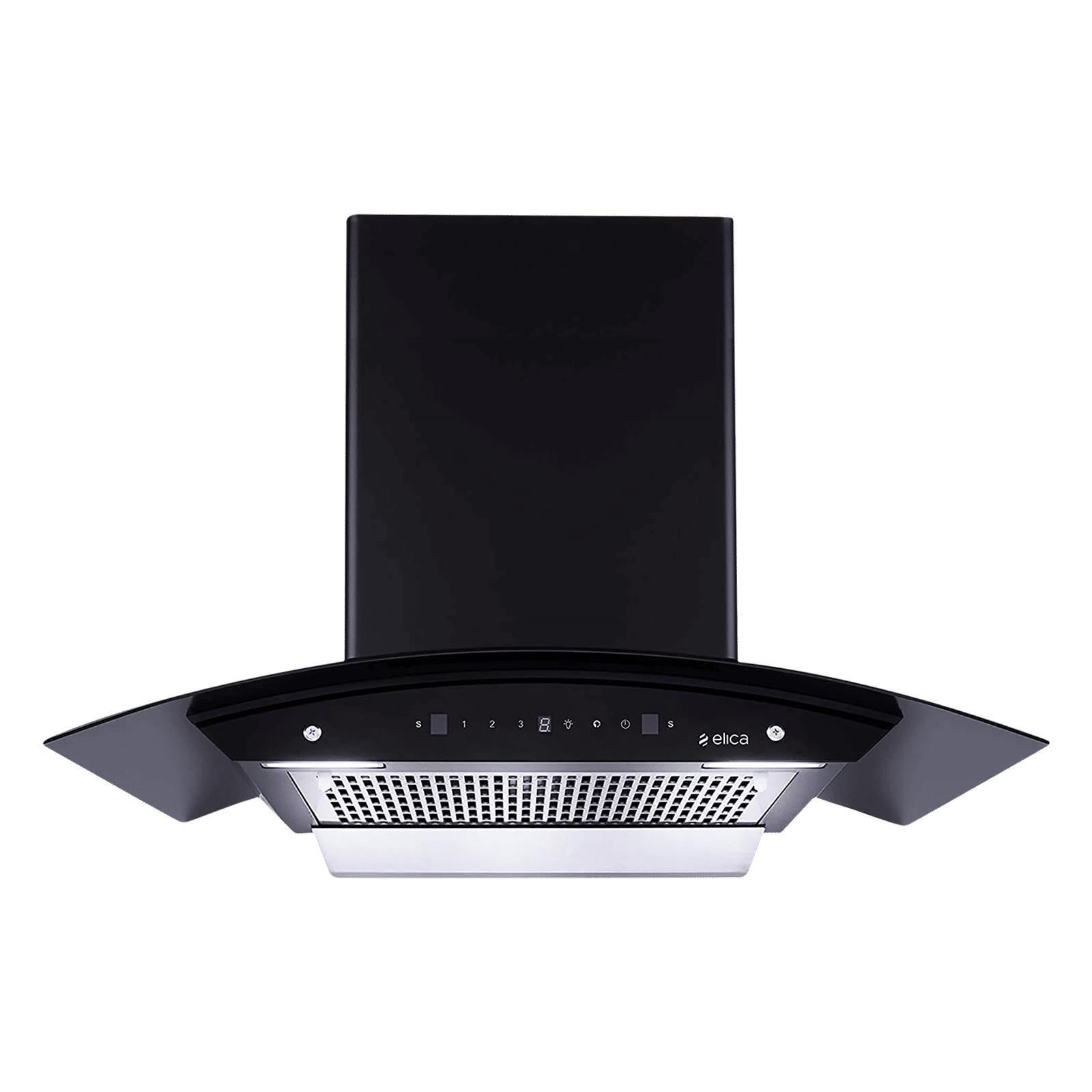 elica WDFL 906 HAC LTW MS NERO 90cm 1200m3/hr Ducted Auto Clean Wall Mounted Chimney with Touch Control Panel (Black)