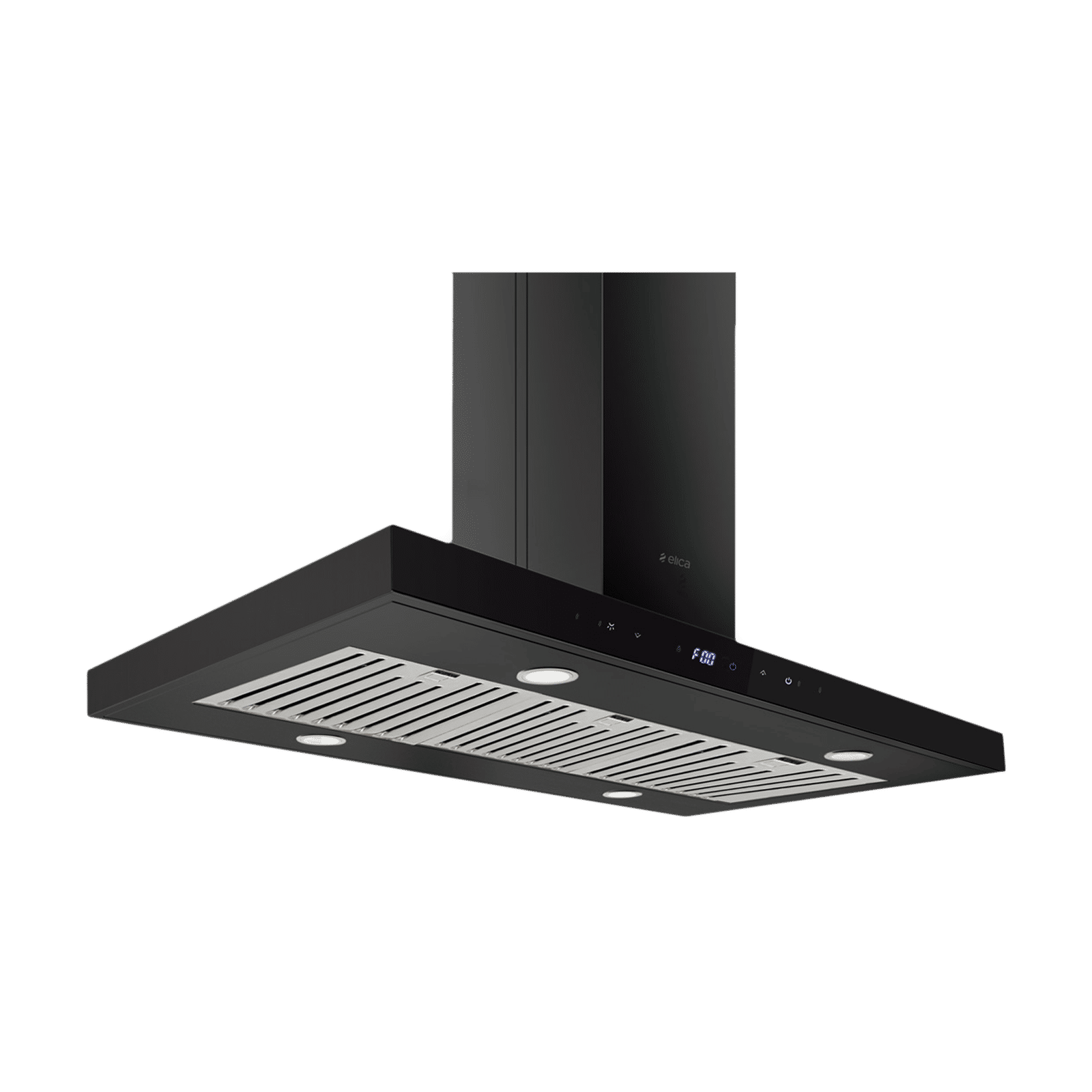 elica ISMART SPOT H6 BF ISLAND LTW 90 NERO 90cm Ducted Ceiling Mounted Chimney with Touch Control Panel (Black)