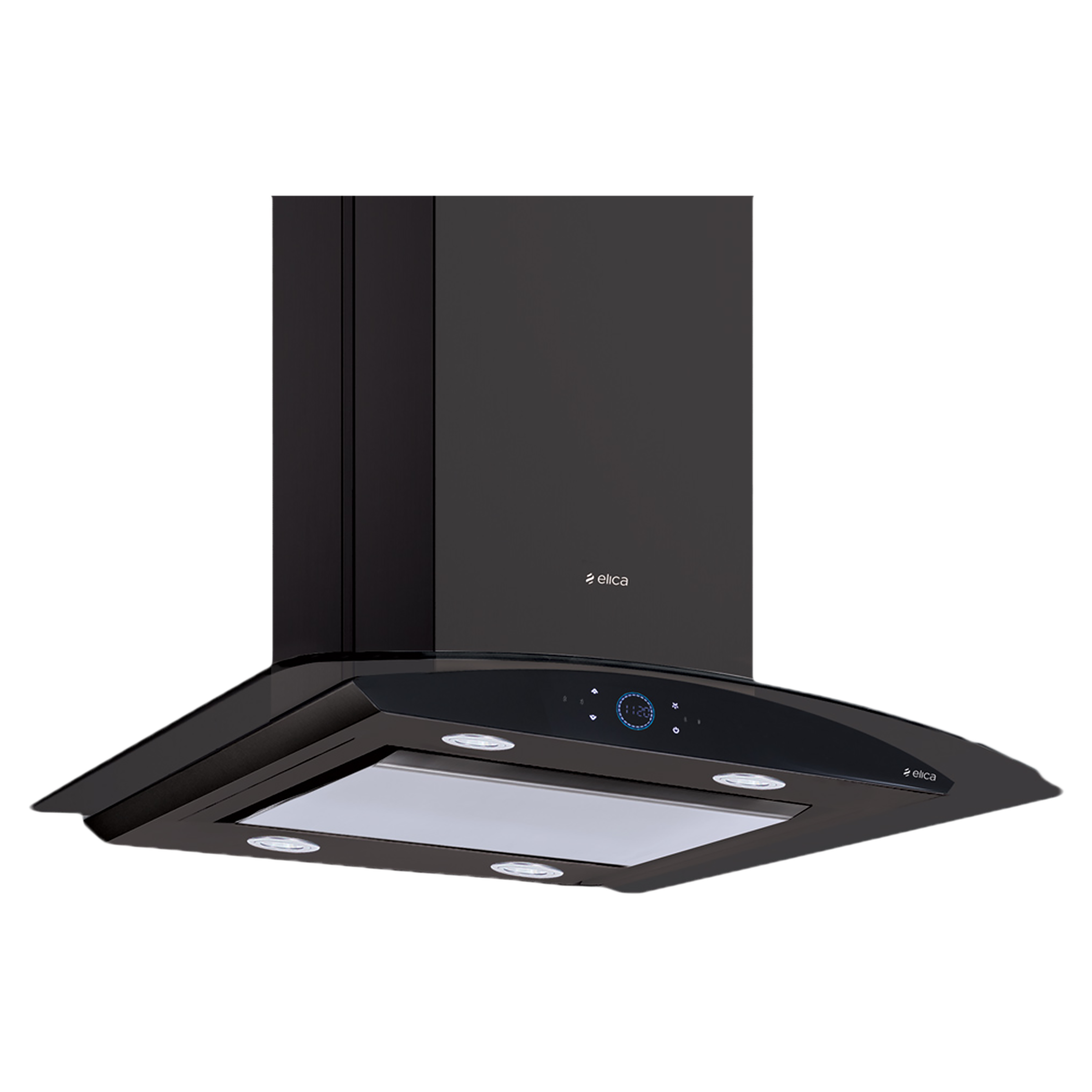 elica ISMART GLACE EDS ISLAND LTW 90 NERO 90cm Ductless Ceiling Mounted Chimney with Motion Sensor (Black)