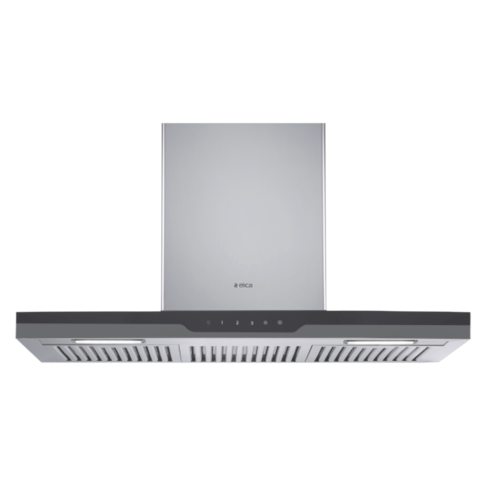 elica METEORITE ISLAND ETB PLUS LTW 90 T 90cm 1220m3/hr Ducted Ceiling Mounted Chimney with Touch T4V Control (Black/Grey)