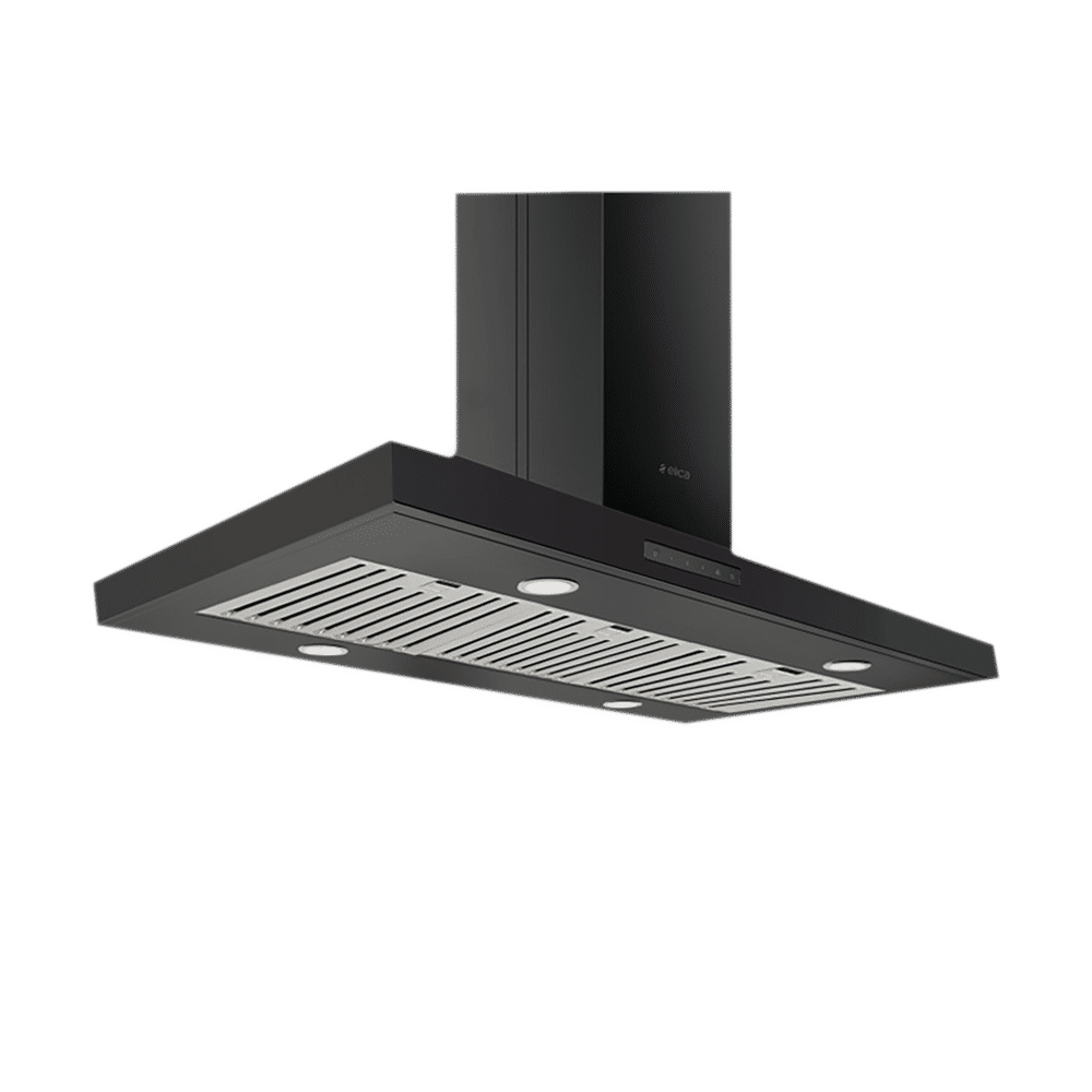 elica SPOT TRIM ISLAND ETB PLUS LTW 90 N 90cm 1220m3/hr Ducted Ceiling Mounted Chimney with Touch Control (Black)