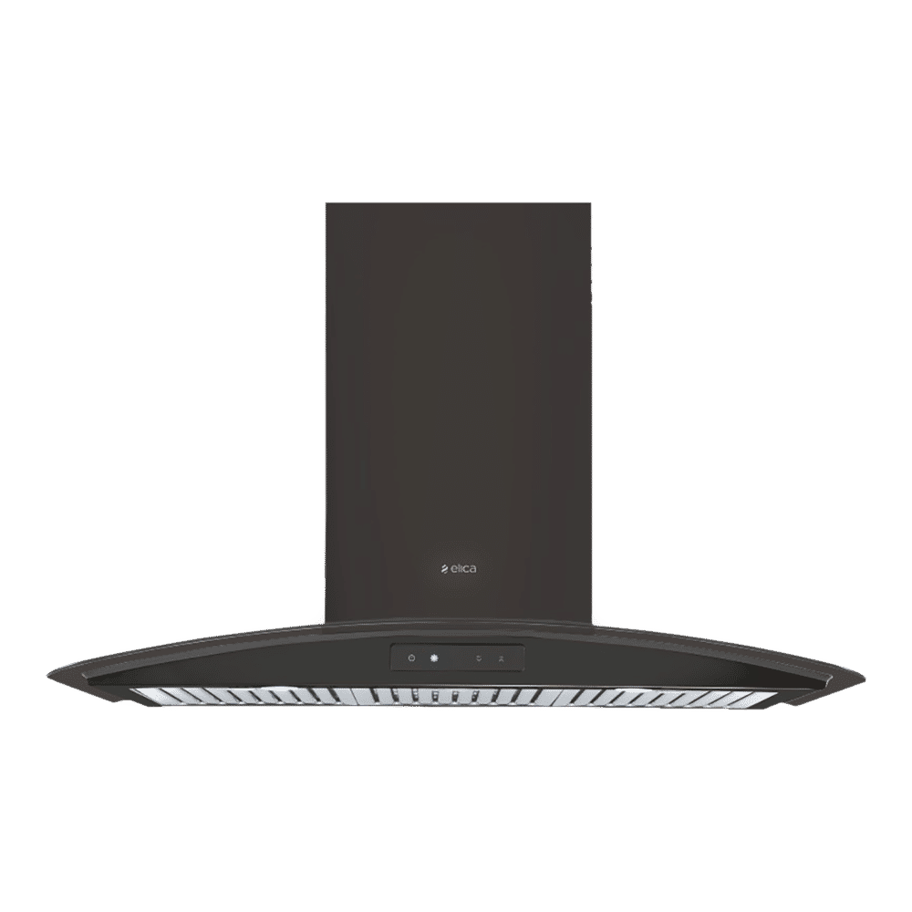 elica GLACE TRIM ETB PLUS LTW 903 NERO 90cm 1220m3/hr Ducted Wall Mounted Chimney with Push Control Buttons (Black)