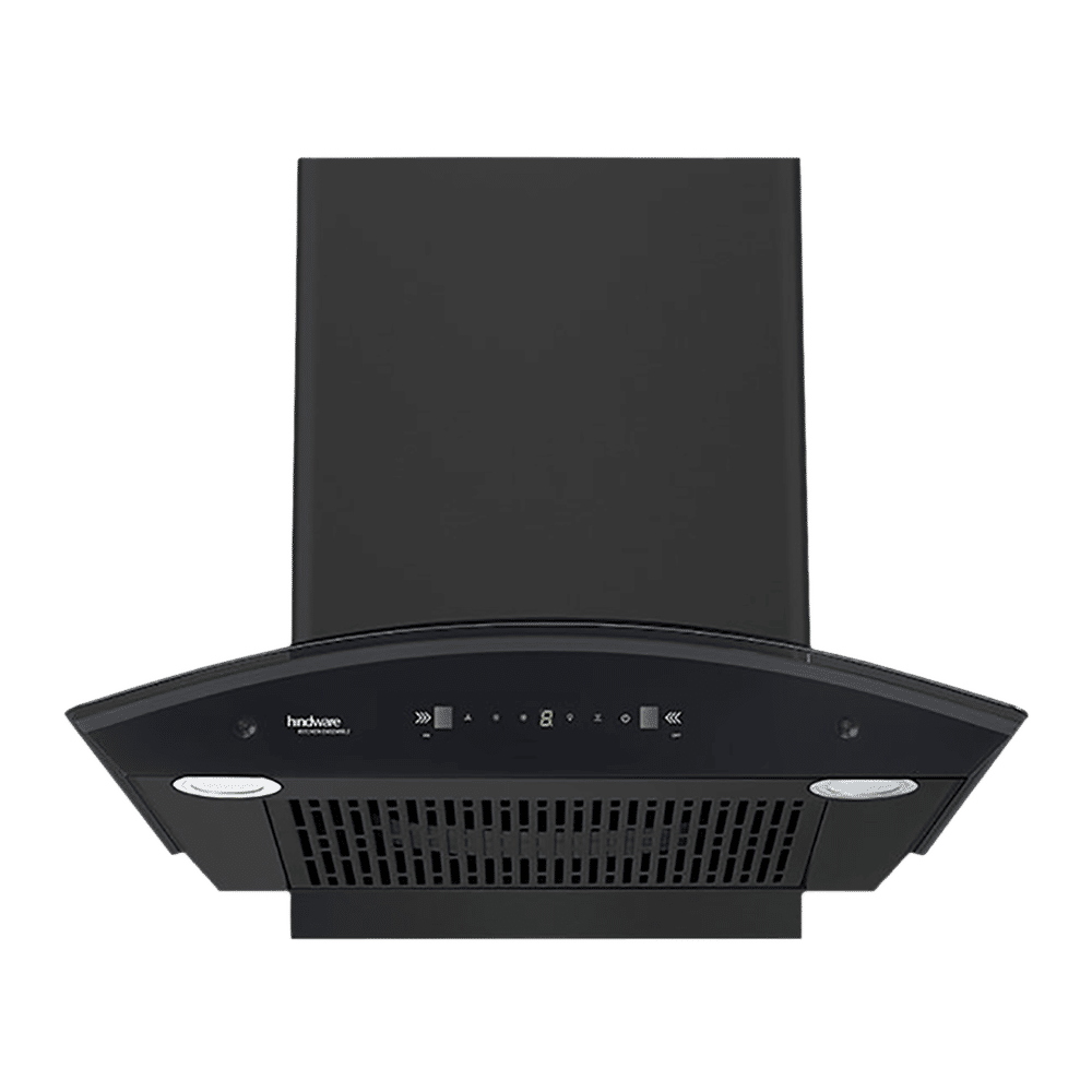 Hindware Chromia 60cm 1200m3/hr Ducted Auto Clean Wall Mounted Chimney with Touch Control (Black)