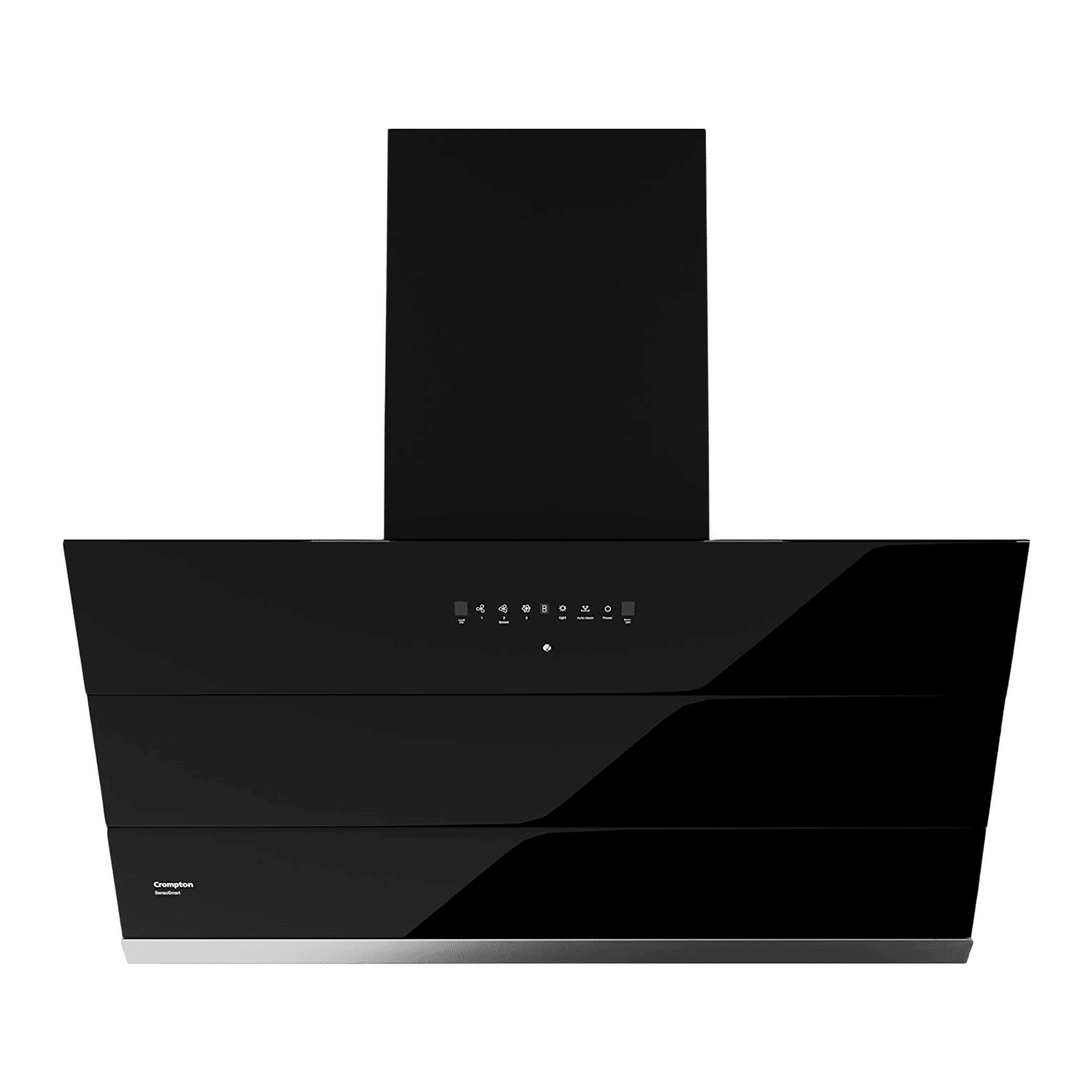 Crompton SensoSmart 90cm 1530m3/hr Ducted Auto Clean Wall Mounted Chimney with Touch Control Panel (Midnight Black)