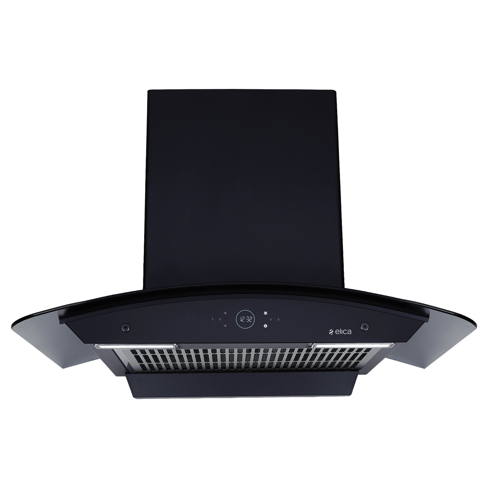 elica ISMART GLACE FL HAC 75 LTW NERO 75cm 2300m3/hr Ducted Auto Clean Wall Mounted Chimney with Motion Sensor (Black)