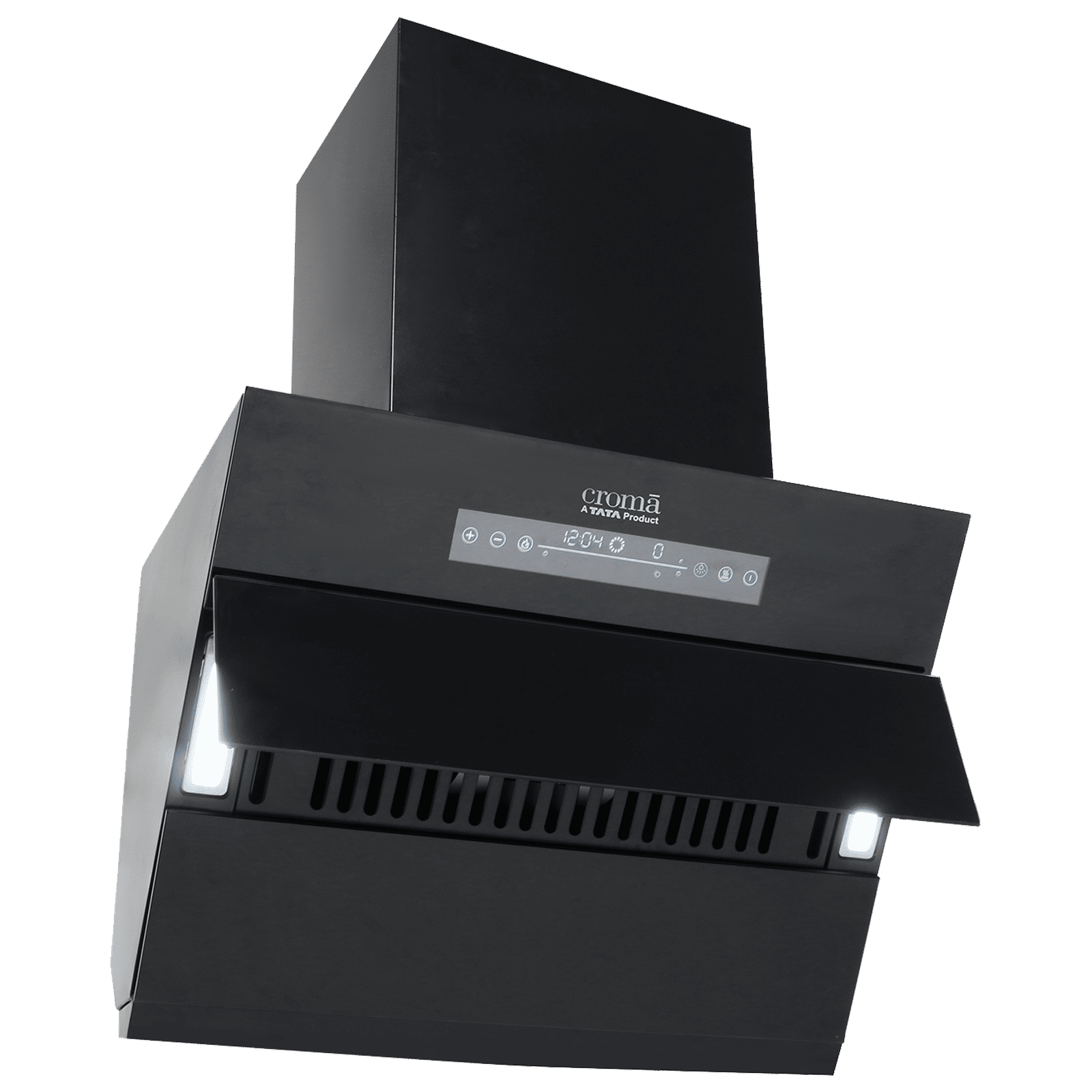 Croma AG1114 90cm 1400m3/hr Ducted Auto Clean Wall Mounted Chimney with Motion Sensor Control (Black)