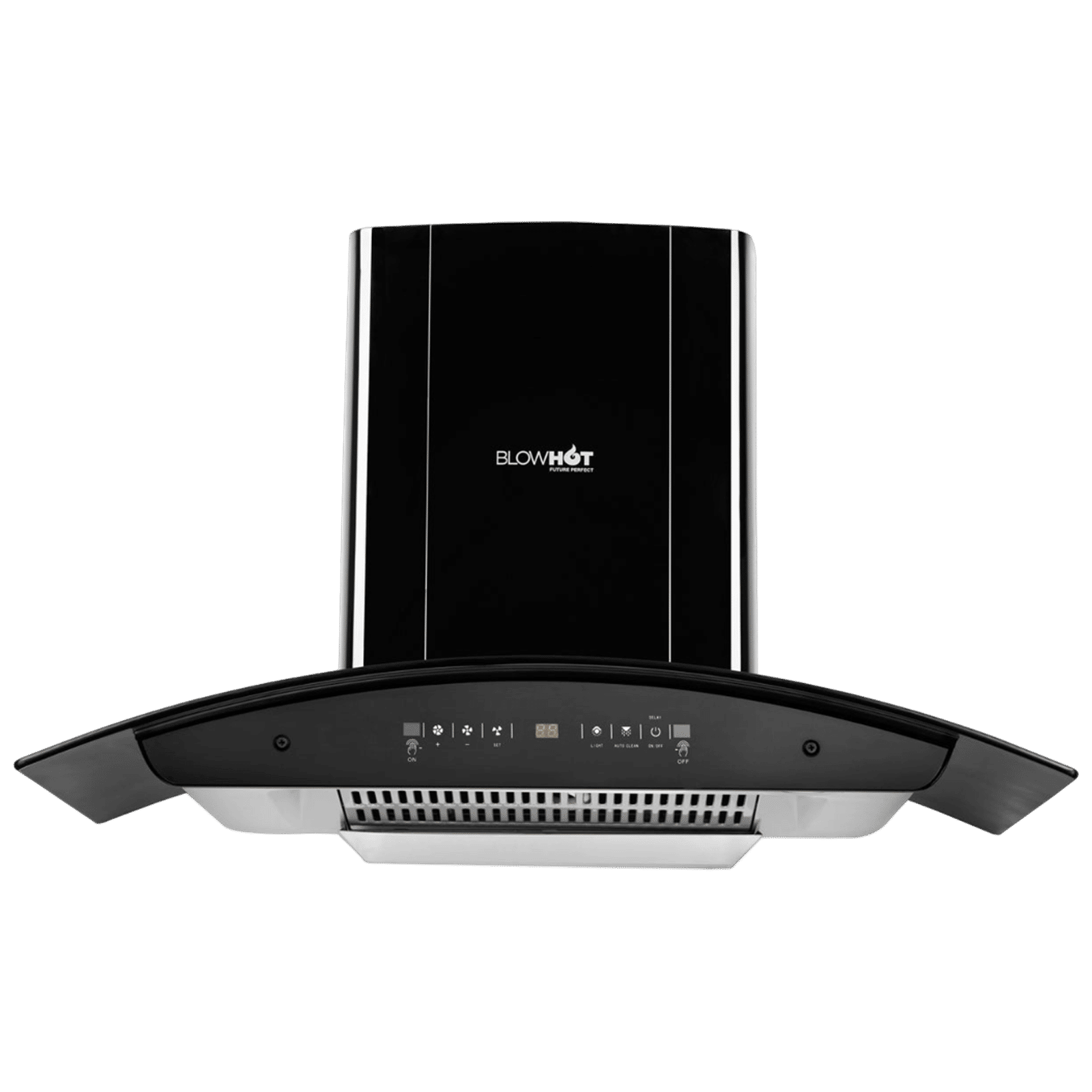 BLOWHOT ERICA TAC MS PLUS 90cm 1450m³/hr Ductless Auto Clean Wall Mounted Chimney with Motion Sensor (Black)
