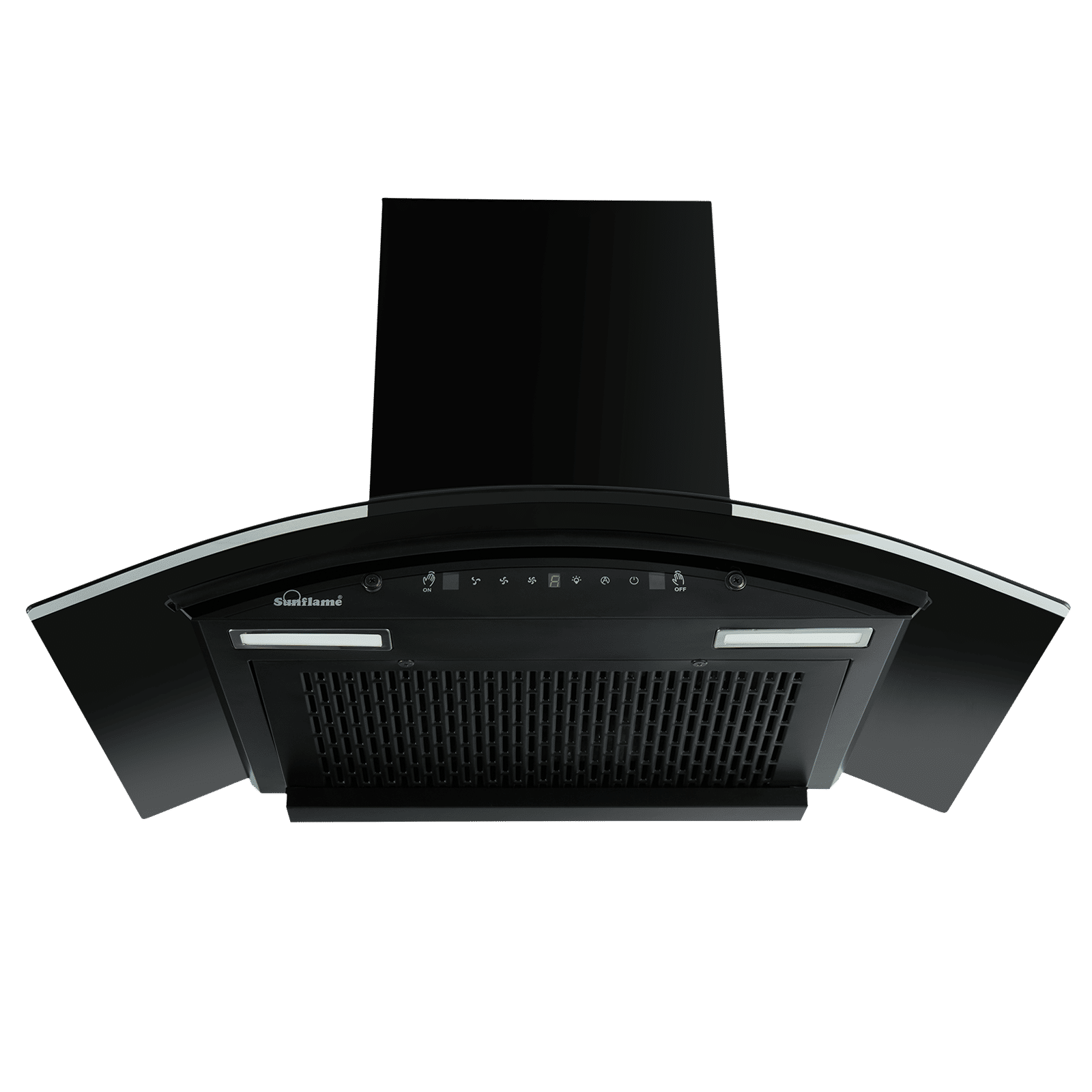 Sunflame Genial 75cm 1300m3/hr Ducted Auto Clean Wall Mounted Chimney with Motion Sensor Control (Black)
