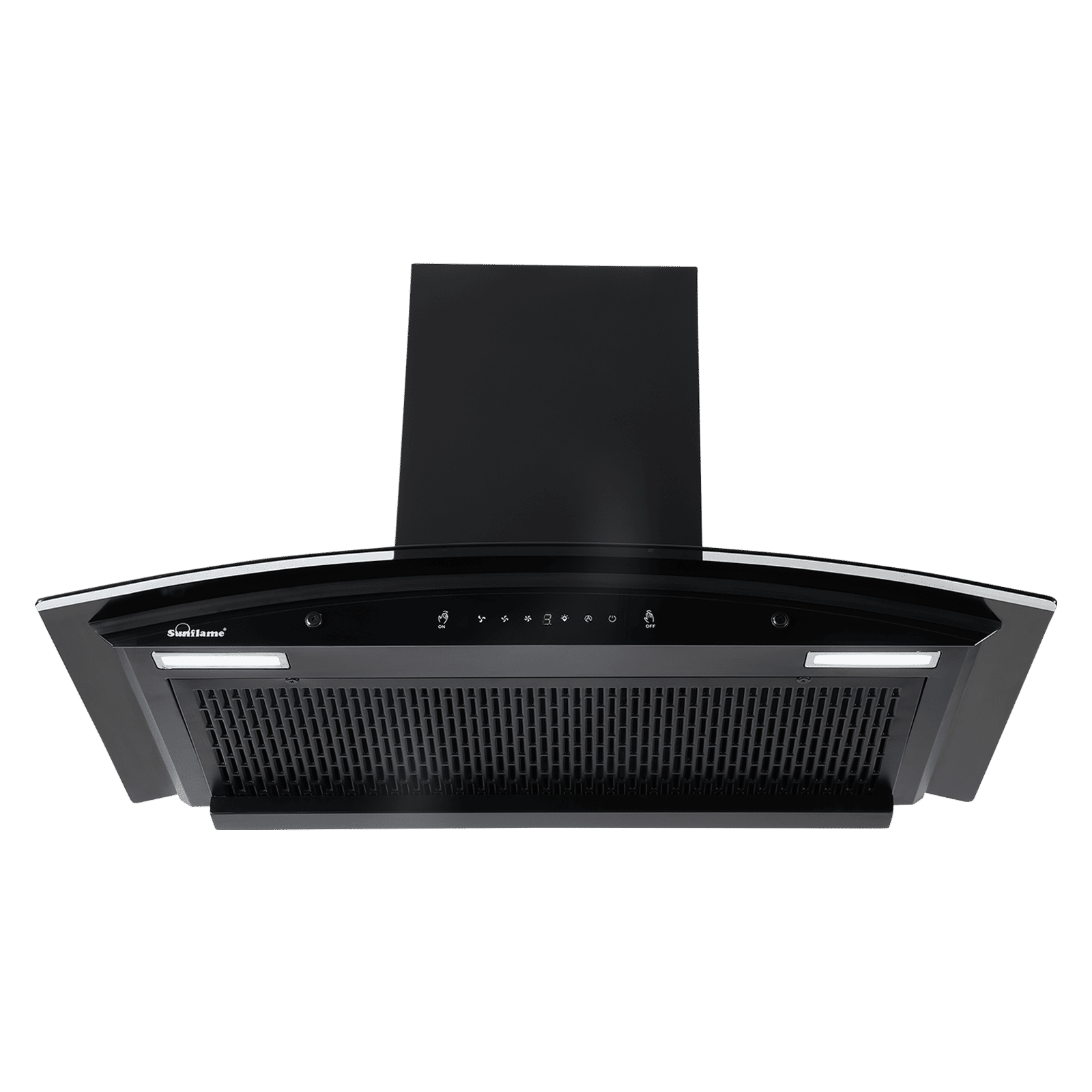 Sunflame Genial 90cm 1350m3/hr Ducted Auto Clean Wall Mounted Chimney with Motion Sensor Control (Black)