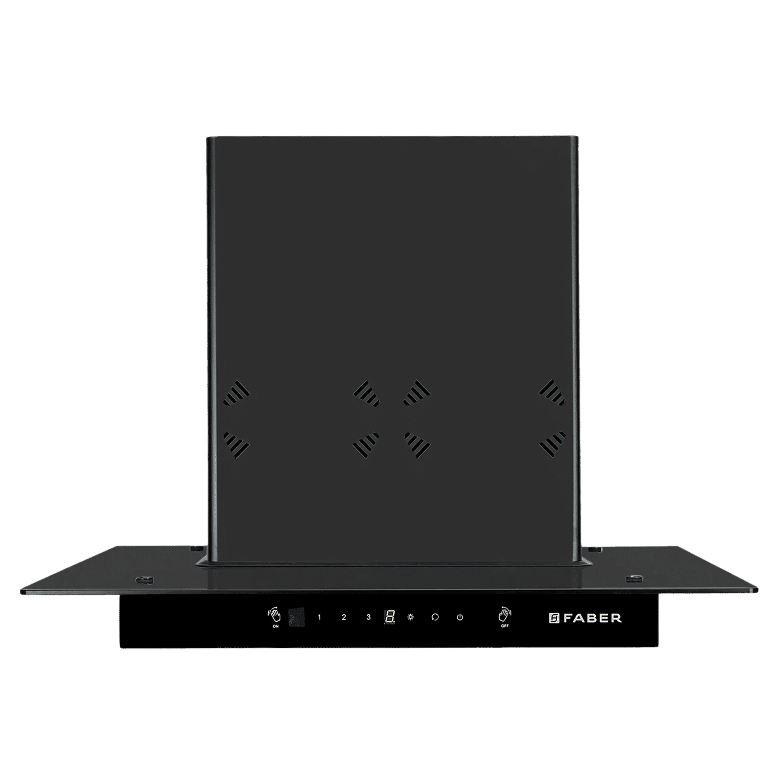 FABER HOOD COSMOS 3D HC SC BK BF 60cm 1400m3/hr Ductless Auto Clean Wall Mounted Chimney with Odour Sensor (Black)