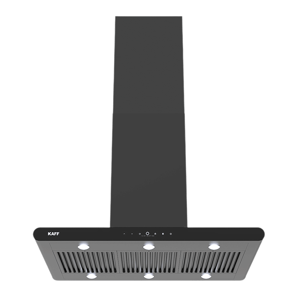 KAFF CANARY DC 90cm 1480 m3/hr Ducted Auto Clean Ceiling Mounted Chimney with Gesture Motion Control (Black)