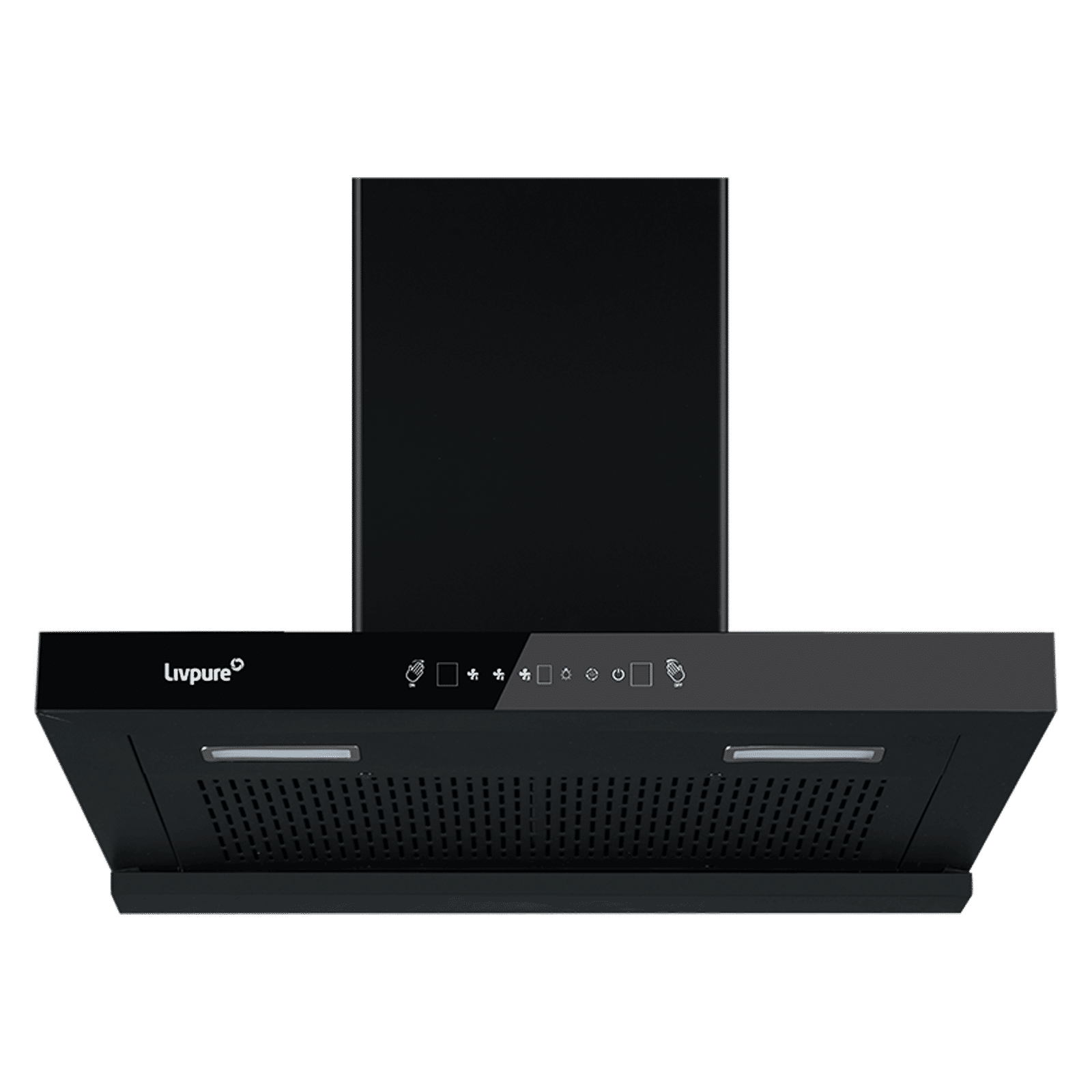 Livepure Ether 75cm 1350m3/hr Ducted Auto Clean Wall Mounted Chimney with Motion Sensor Controls (Black)