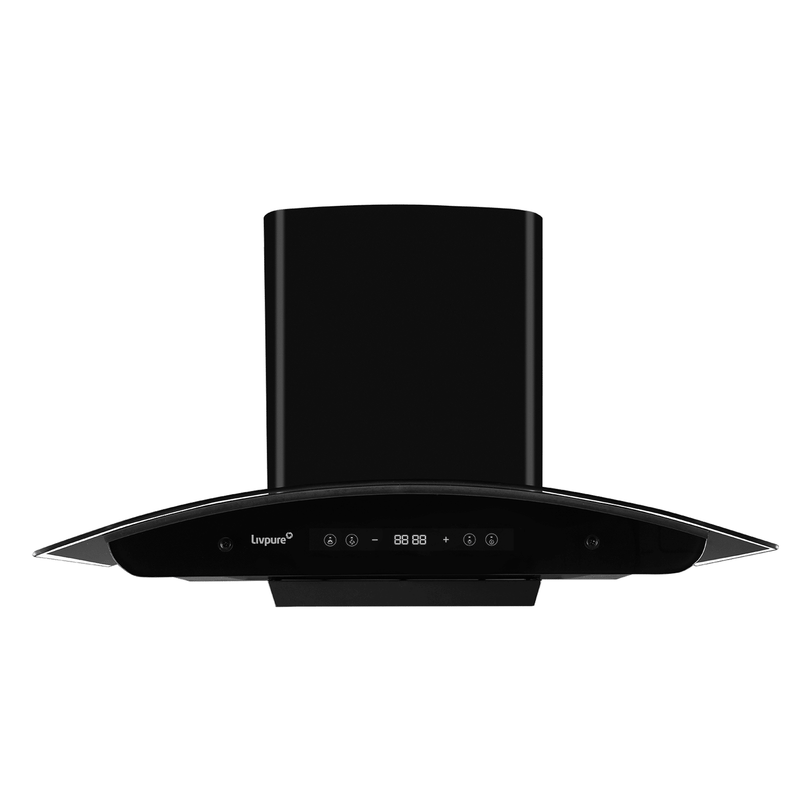 Livepure Invictor Plus 90cm 1450m3/hr Ducted Auto Clean Wall Mounted Chimney with Smart Touch & Gesture Control Panel (Black)
