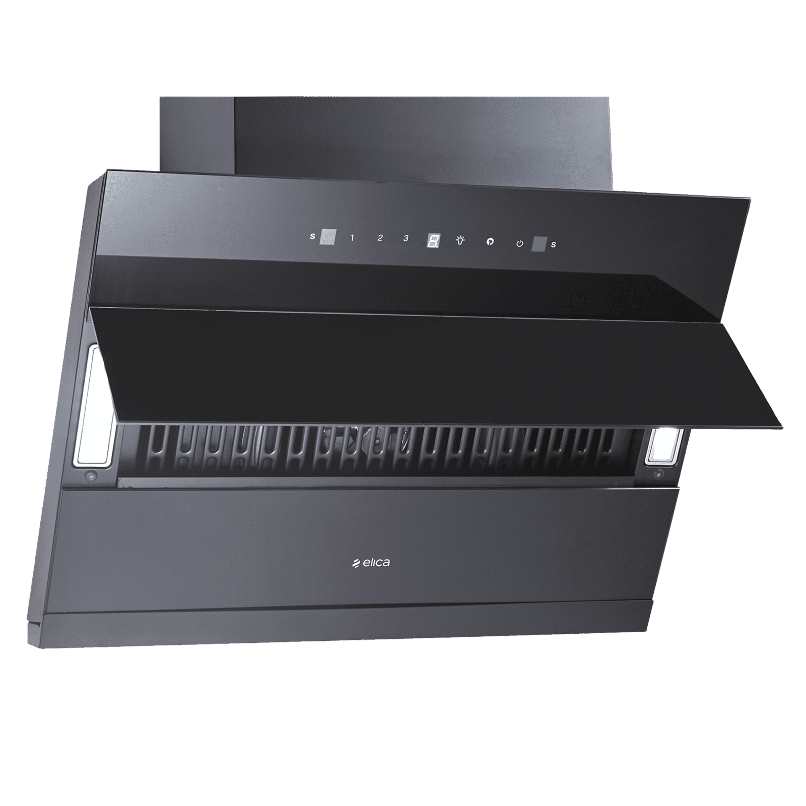 elica MATT EFL 3V 901 HAC LTW MS NERO 90cm 1700m3/hr Ducted Auto Clean Wall Mounted Chimney with Motion Sensor (Black)