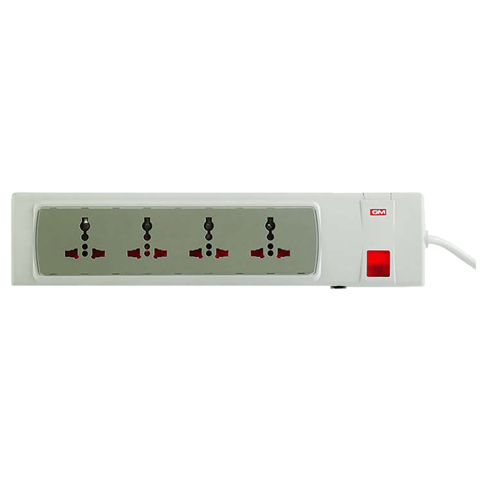 GM 4 + 1 G-8000 Amps 4 Sockets Power Outlet Spike Adaptor (2.5 Meters, Ergonomic Design, 3058, Grey)