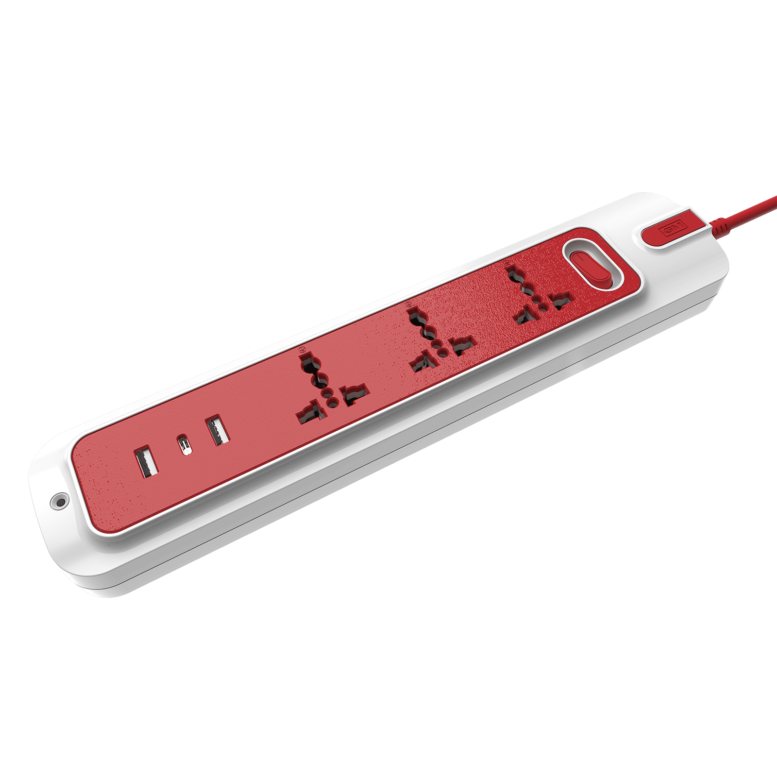 GM Lemoid 10 Amps 3 Sockets Surge Protector (Thermal Trip Technology, 3290, Red/White)