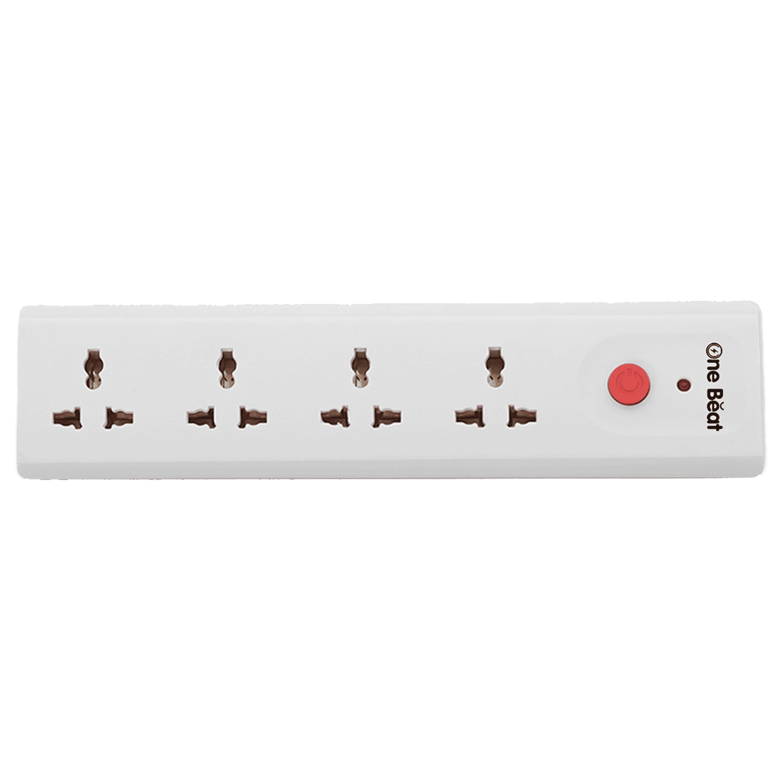 One Beat Spark 4 10 Amps 4 Sockets Extension Board (2 Meters, Resettable Circuit Breaker, OB-20402, White)