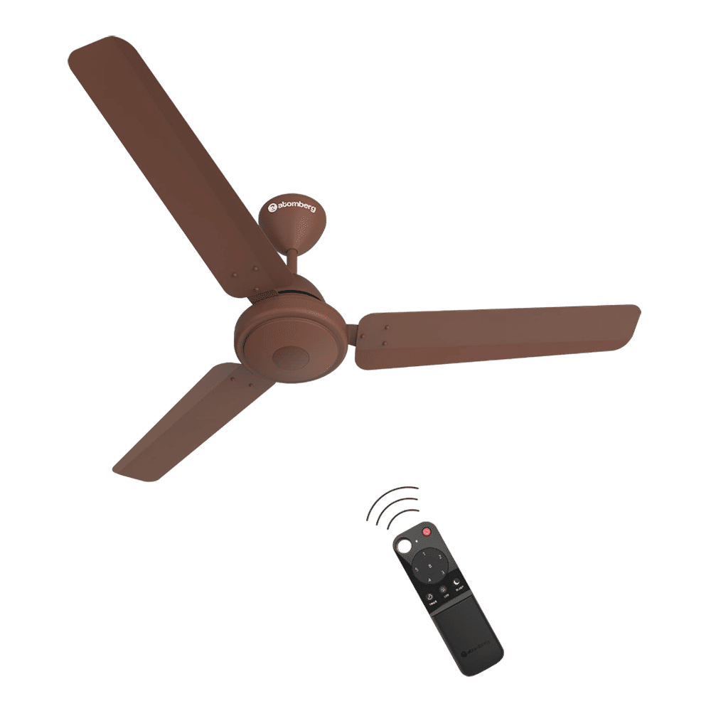 atomberg Efficio 5 Star 1200mm 3 Blade BLDC Motor Ceiling Fan with Remote (LED Indicator, Matt Brown)
