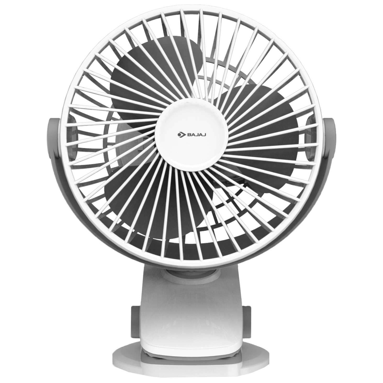 BAJAJ Pygmy Mini 110mm 3 Blade Rechargeable Personal Fan with 1800 mAh Battery (Silent Operation, White Smoke)
