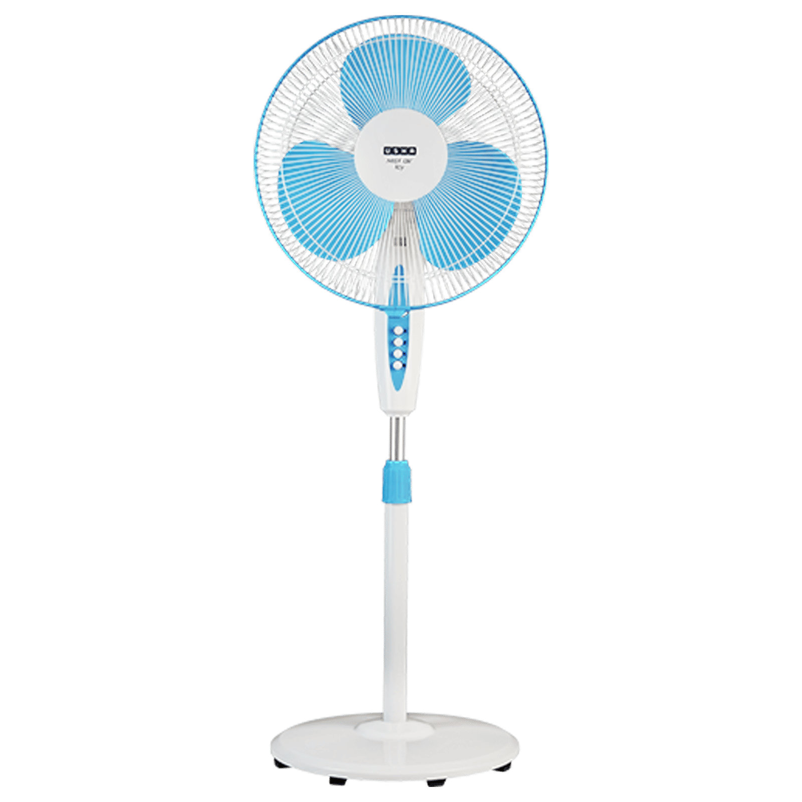 USHA Mist Air Flo 400mm 3 Blade Copper Motor Pedestal Fan (Aerodynamically Design, Light Blue)