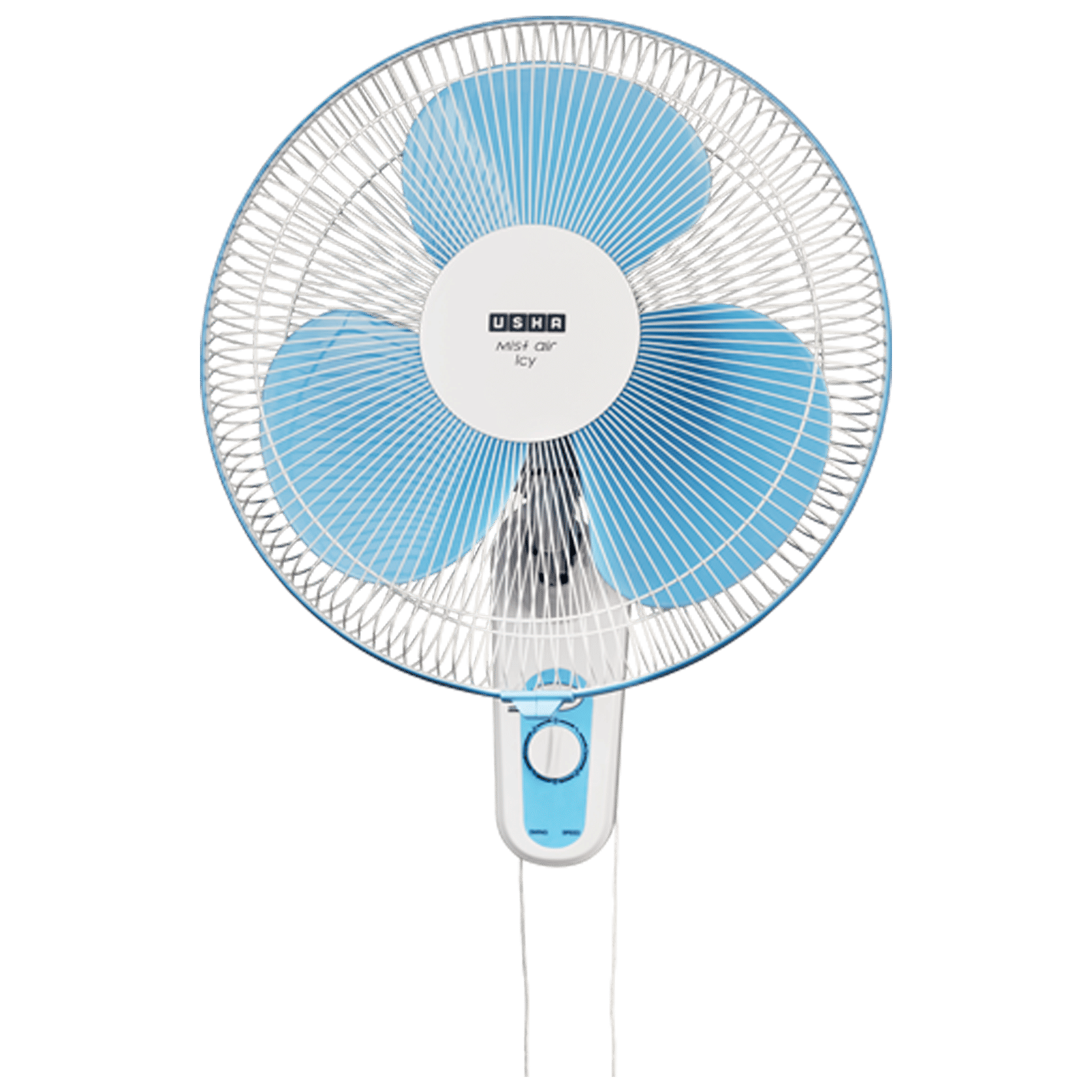USHA Mist Air Flo 400mm 3 Blade Inverter Technology Wall Mounted Fan (Easy Tilt, Light Blue)