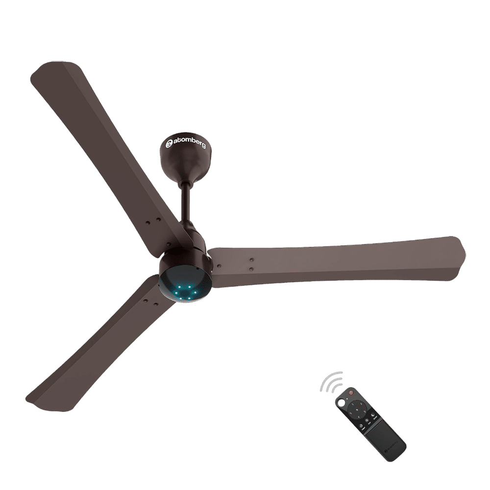atomberg Renesa Plus 5 Star 1200mm 3 Blade BLDC Motor Ceiling Fan with Remote (LED Indicator, Earth Brown)