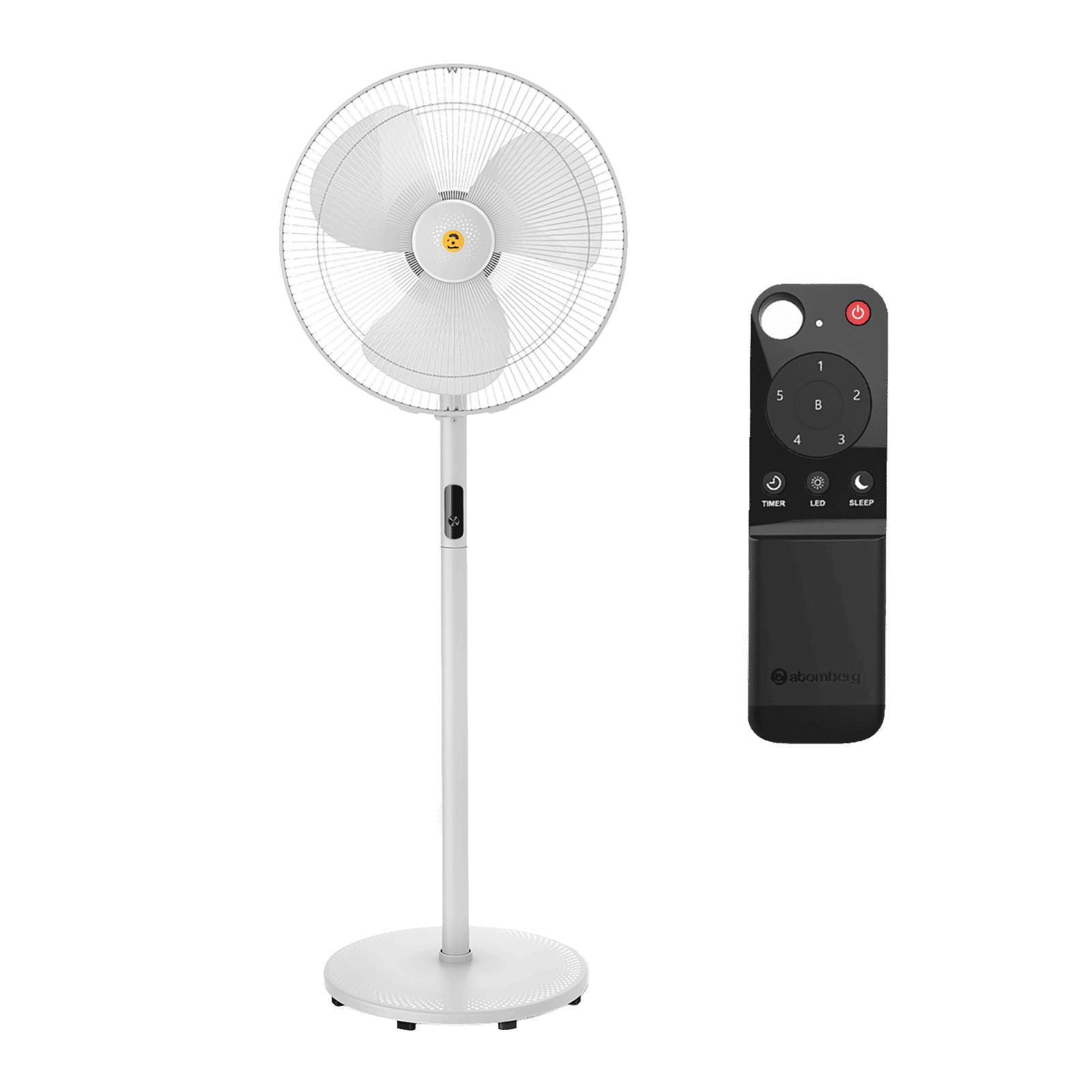 atomberg Renesa 5 Star 400mm 3 Blade BLDC Motor Pedestal Fan with Remote (Oscillation Function, White)