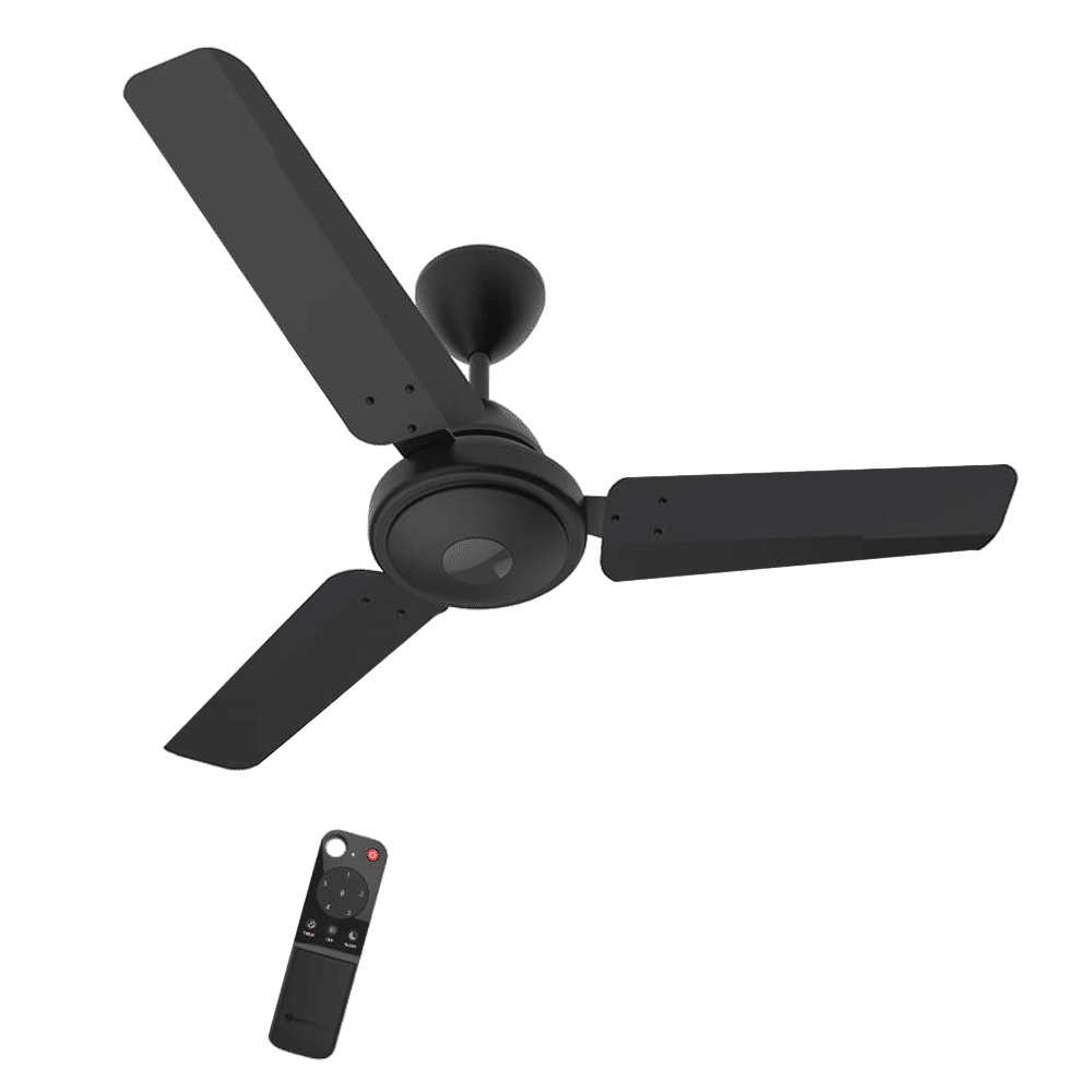 atomberg Efficio 5 Star 900mm 3 Blade BLDC Motor Ceiling Fan with Remote (LED Indicator, Matt Black)