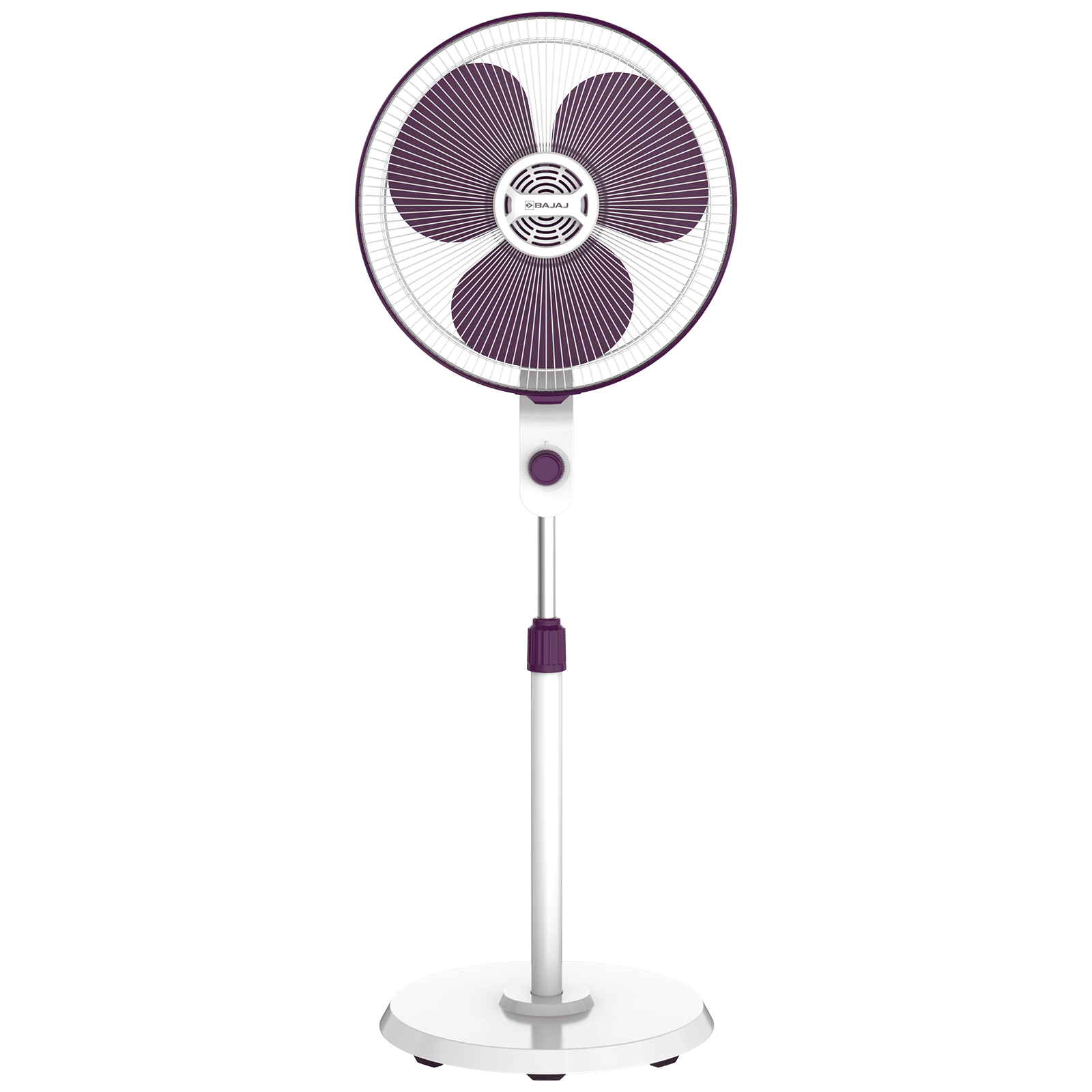 BAJAJ Veloce 5 Star 400mm 3 Blade Silent Operation Pedestal Fan (Thermal Overload Protector, White & Purple)
