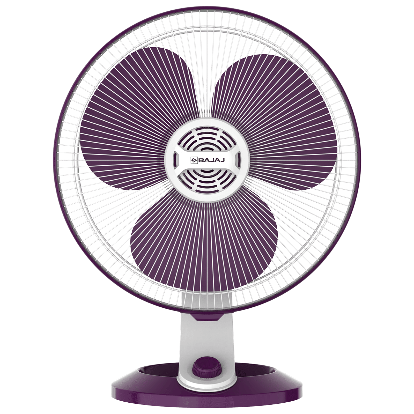 BAJAJ Veloce 5 Star 400mm 3 Blade Thermal Overload Protector Table Fan (Copper Motor, White & Purple)