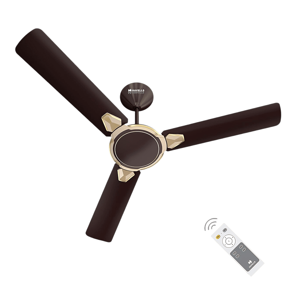 HAVELLS Equs 5 Star 1200mm 3 Blade BLDC Motor Ceiling Fan with Remote (Inverter Technology, Smoke Brown)