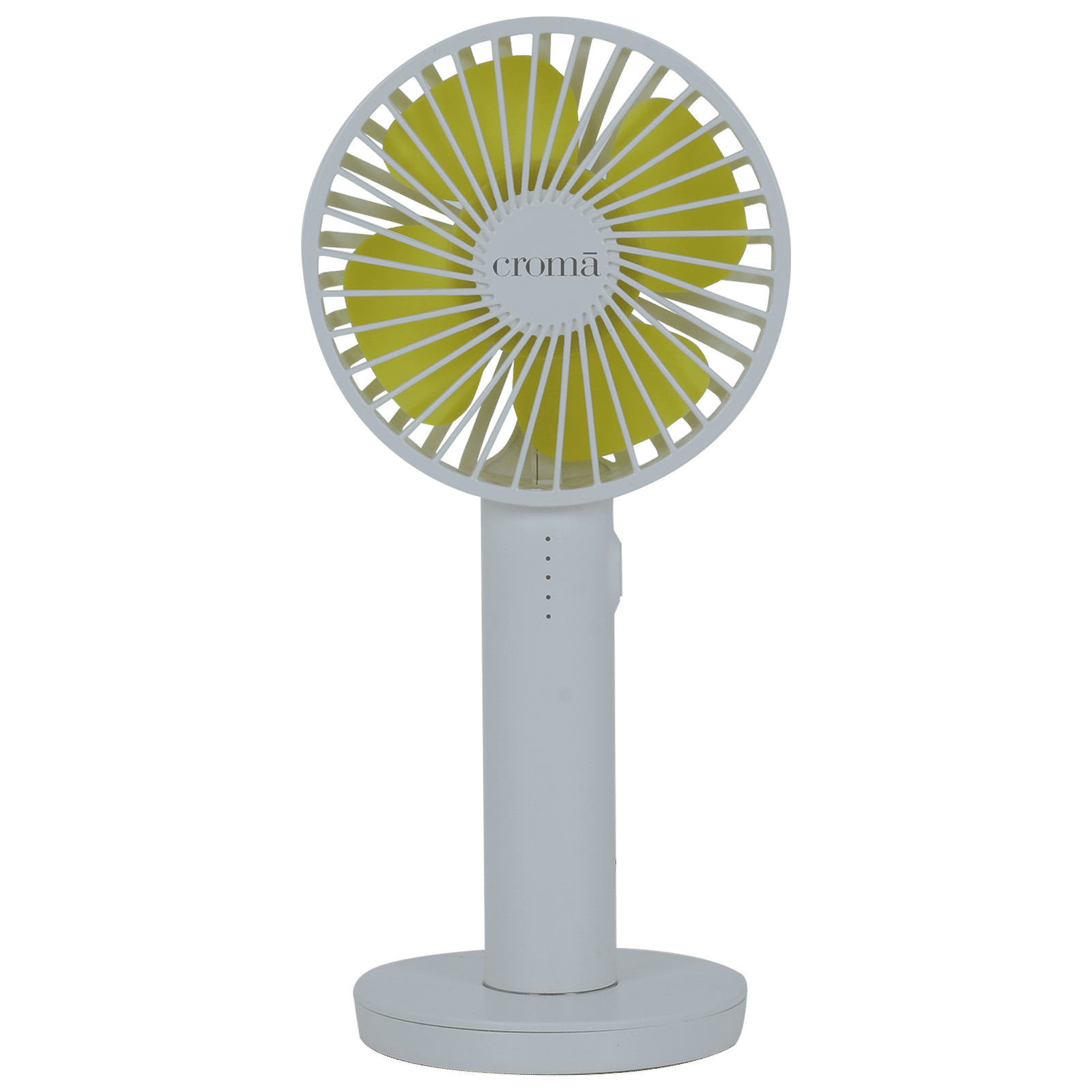 Croma AF2305 4 Blade Rechargeable Personal Fan with 2000 mAh Battery (BLDC Copper Motor, White)