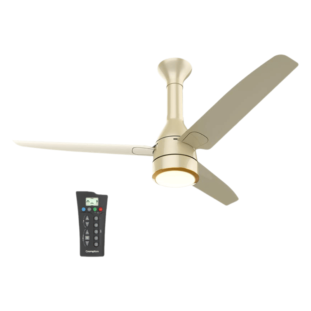 Crompton Energion Roverr Underlight 5 Star 1200mm 3 Blade BLDC Motor Ceiling Fan with Remote (Intelligent Memory Function, Champagne Gold)