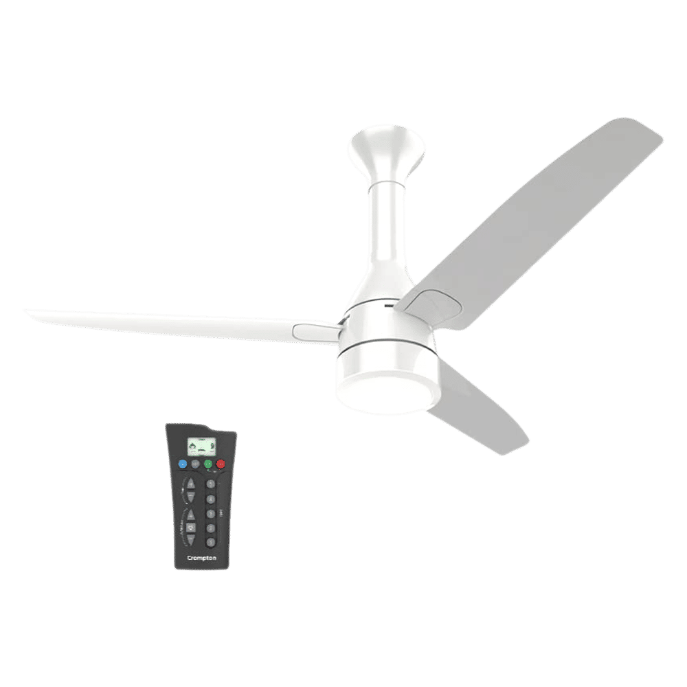 Crompton Energion Roverr Underlight 5 Star 1200mm 3 Blade BLDC Motor Ceiling Fan with Remote (Intelligent Memory Function, Pristine White)