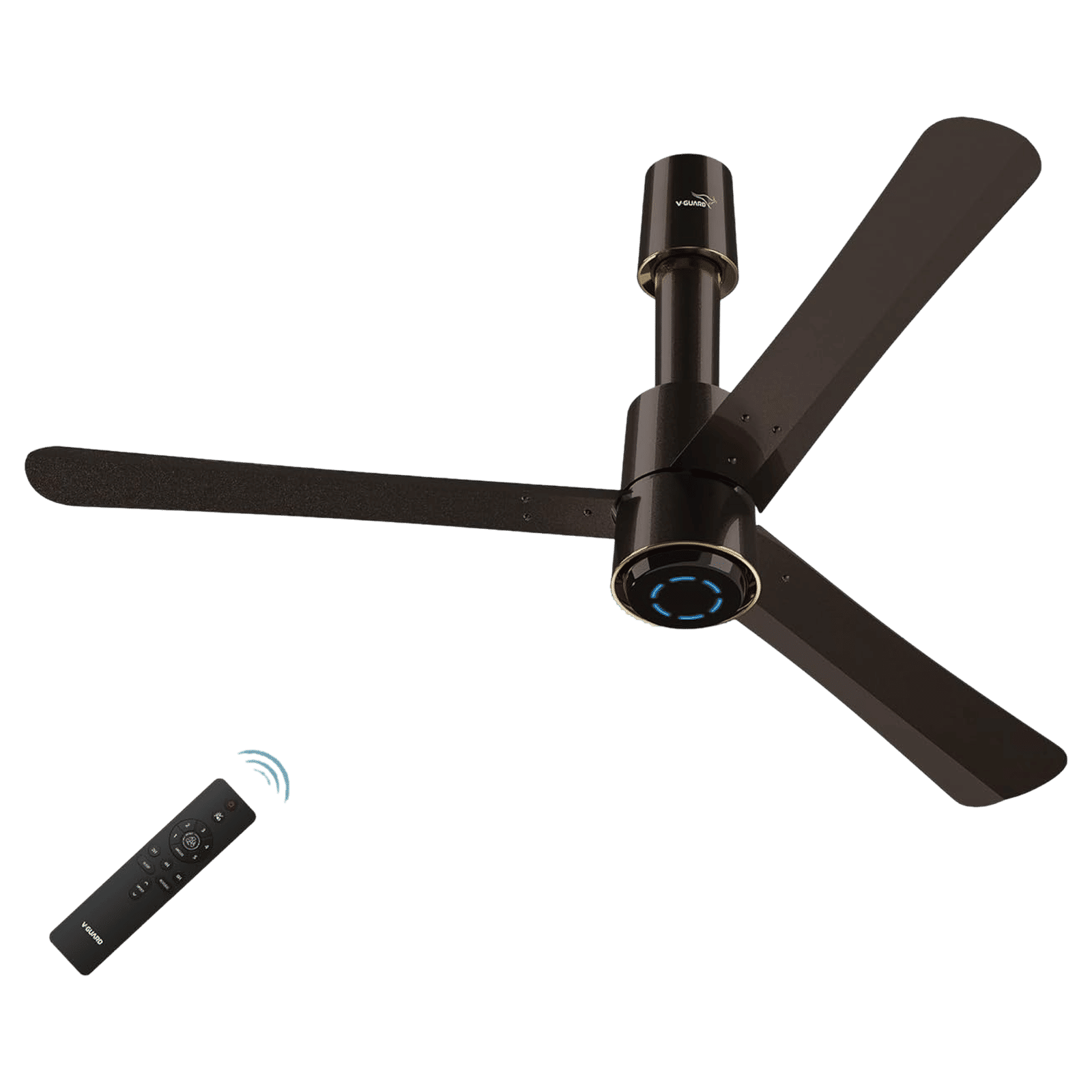 V-GUARD Insight-G 5 Star 1200mm 3 Blade BLDC Motor Ceiling Fan with Remote (UI LED Lights, Choco Brown Glow)