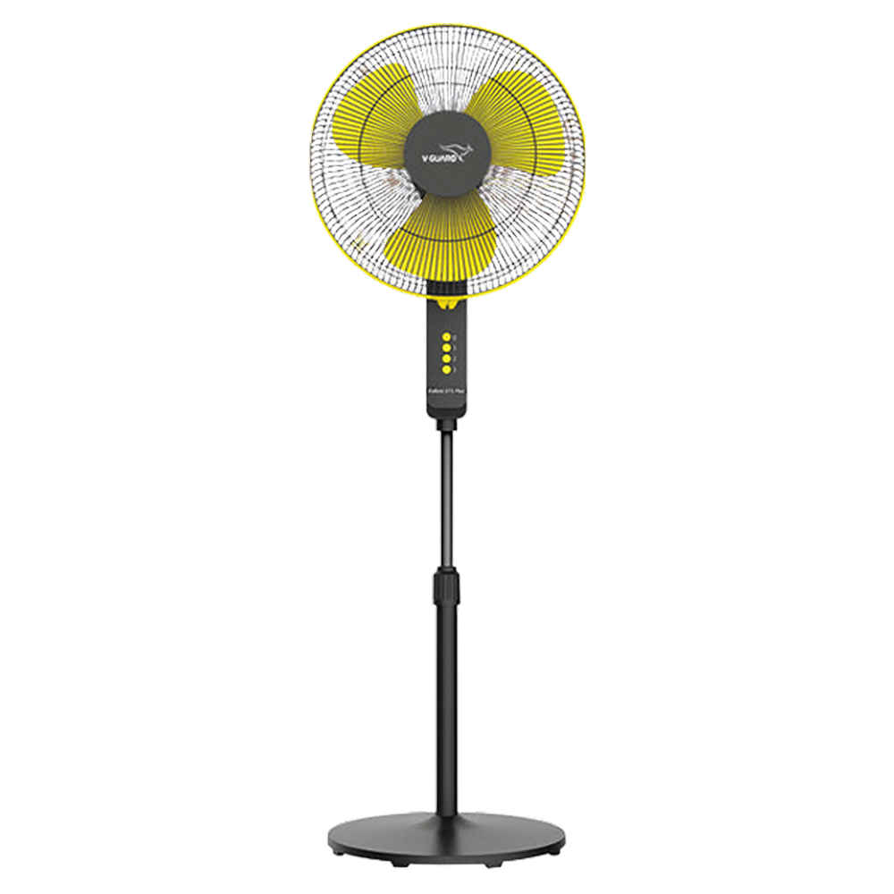 V-Guard Esfera STS Plus 400mm 3 Blade 2-in-1 Convertible Pedestal Fan (Powerful Copper Motor, Yellow & Black)