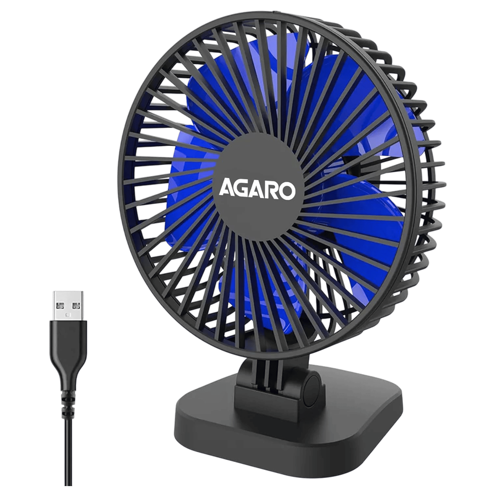AGARO Breeze 3 Blade Rechargeable Personal Mini Fan (USB Powered, Black)
