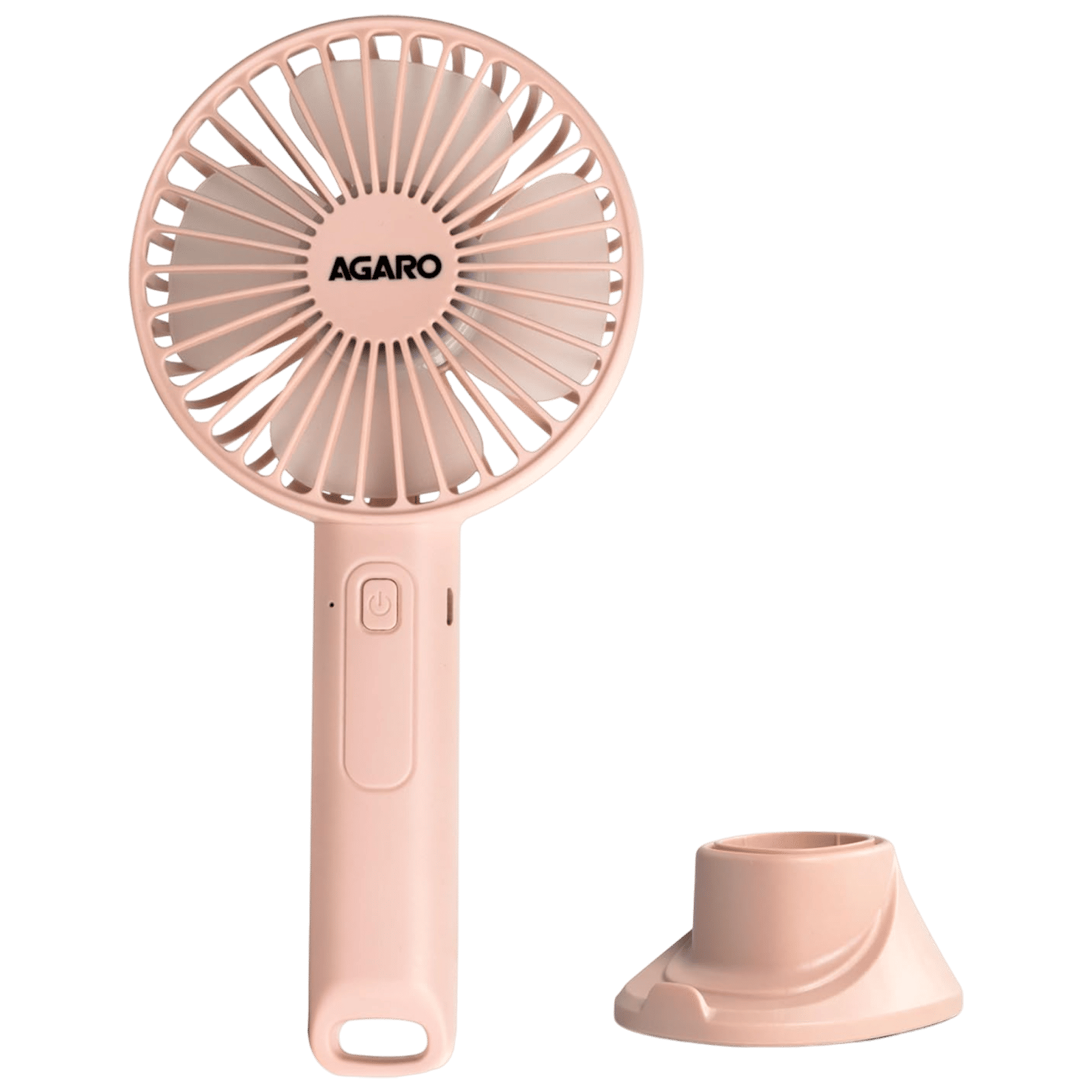 AGARO Elite 4 Blade Rechargeable Mini Fan with 2600 mAh Battery (3 Speed Option, Pink)